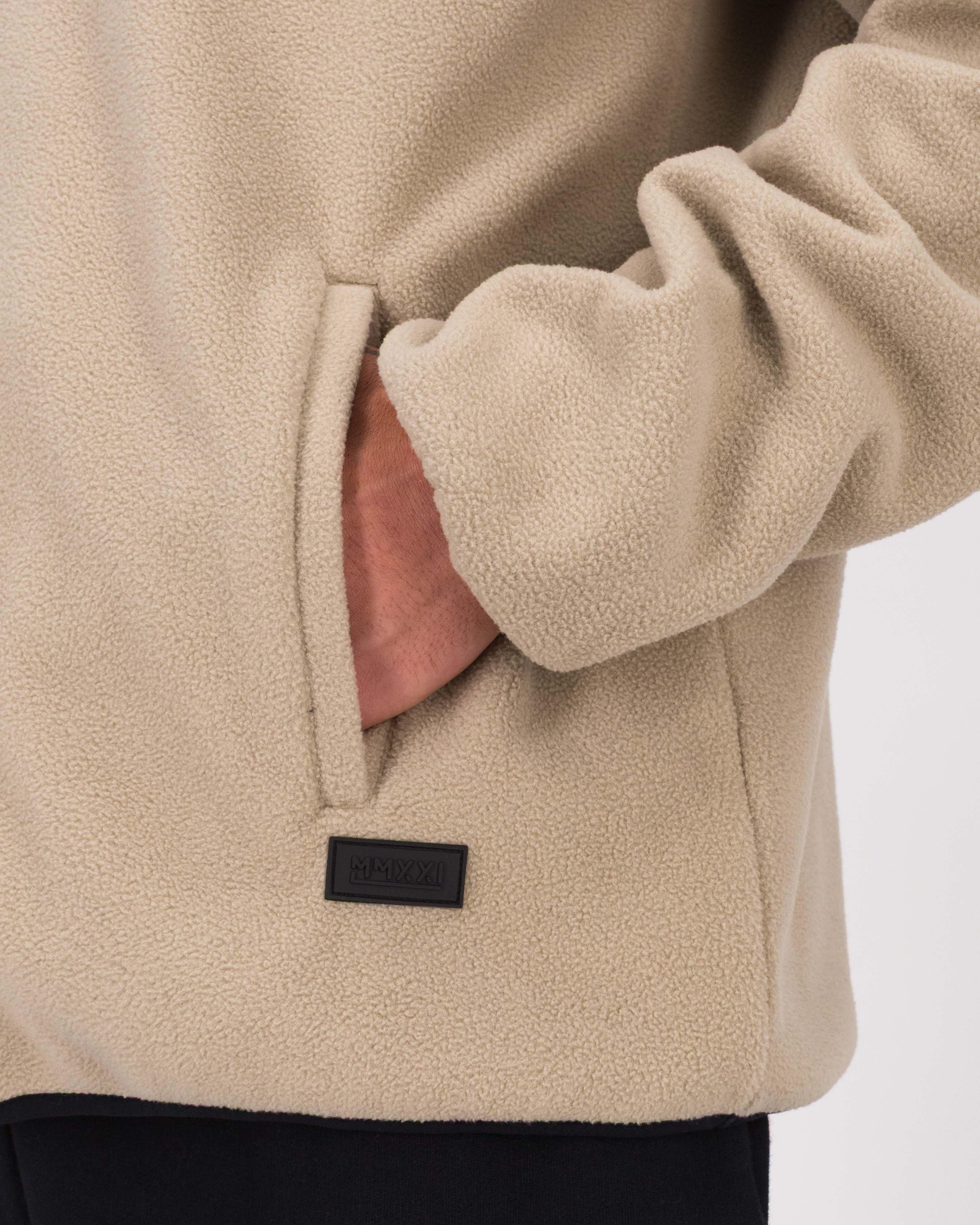 MMXXI Atlas 1/4 Zip Polar Fleece Track Top -  Stone