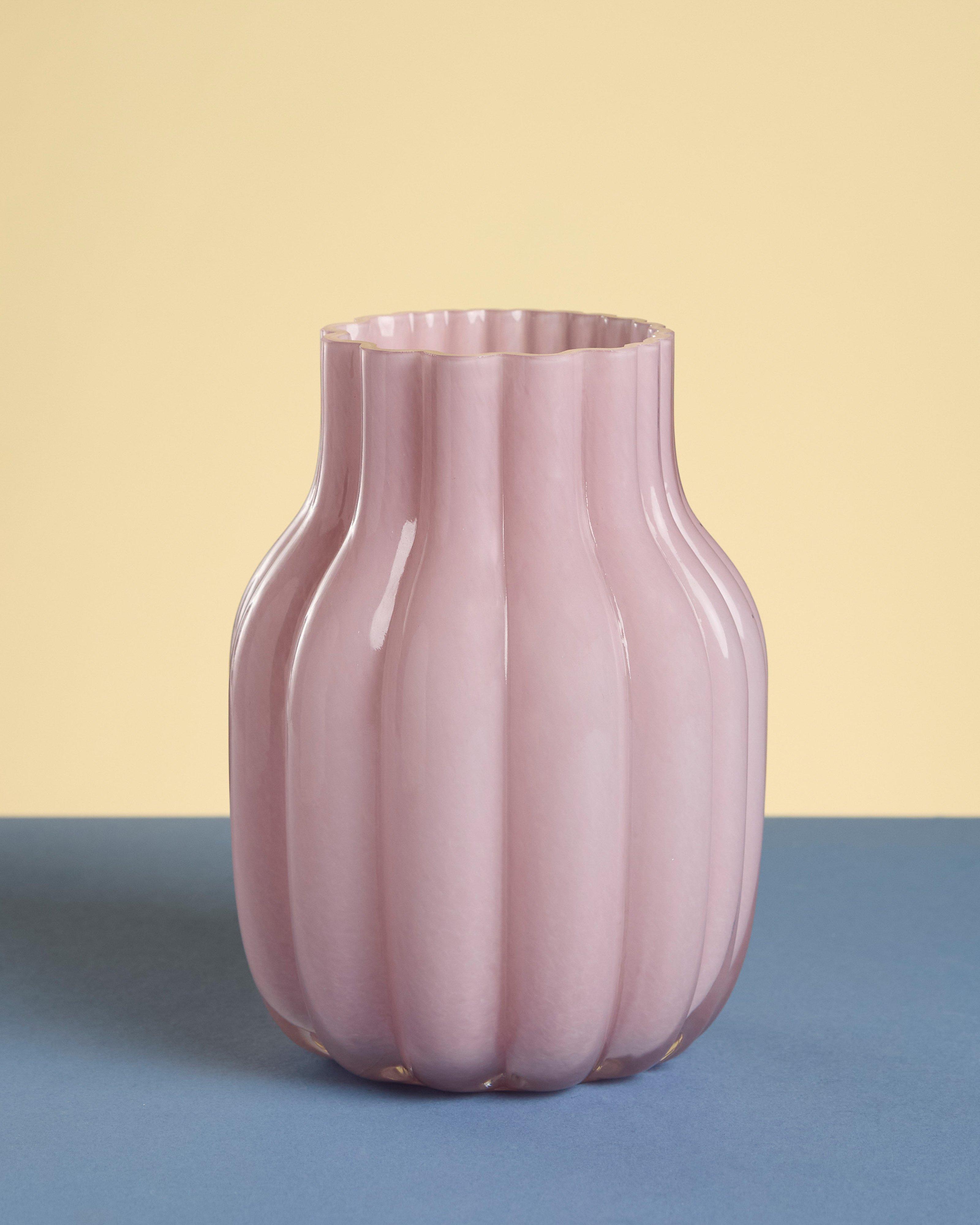 Freddy Short Fluted Vase -  Pink