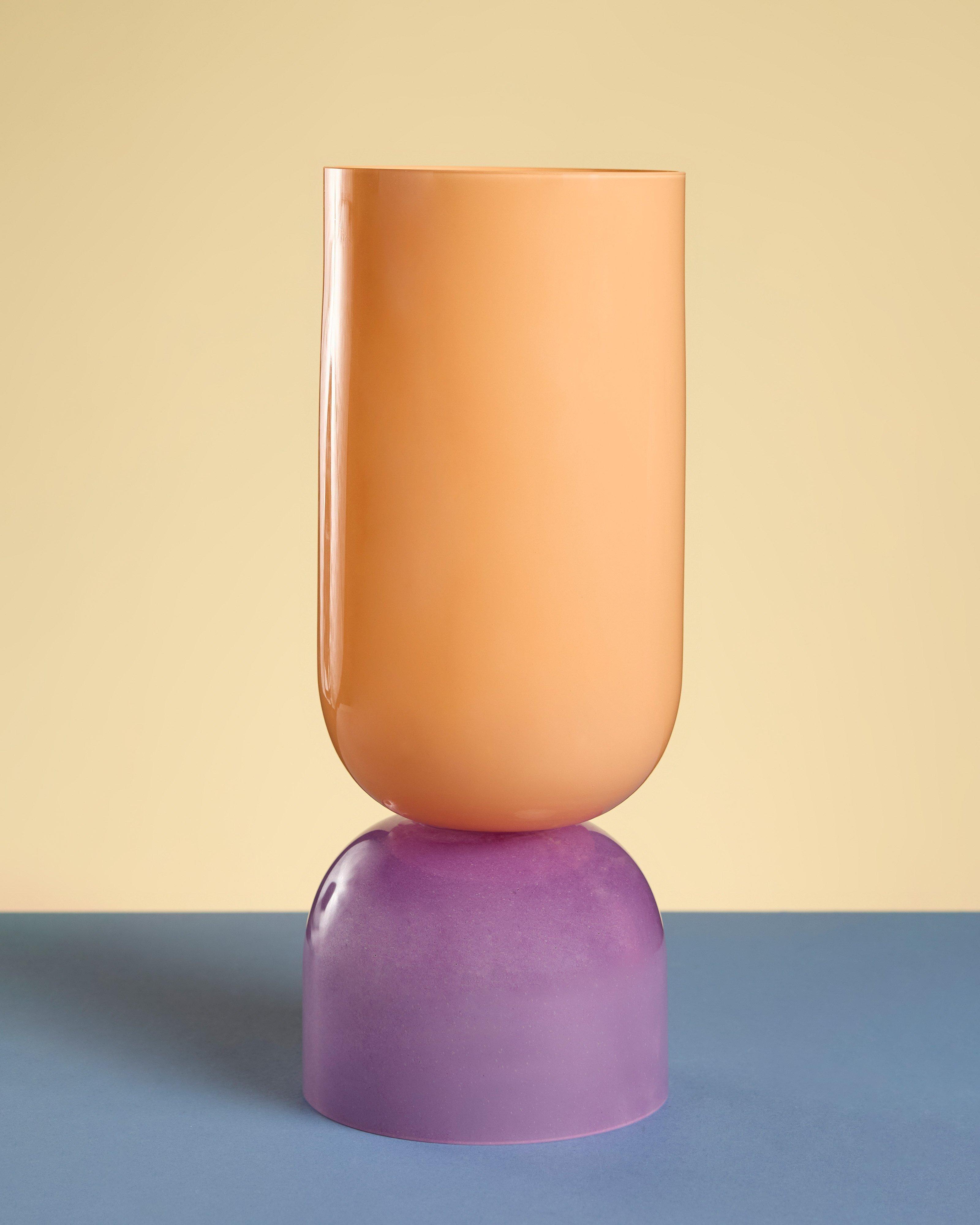 Jerry Tall Colour Block Vase -  Orange