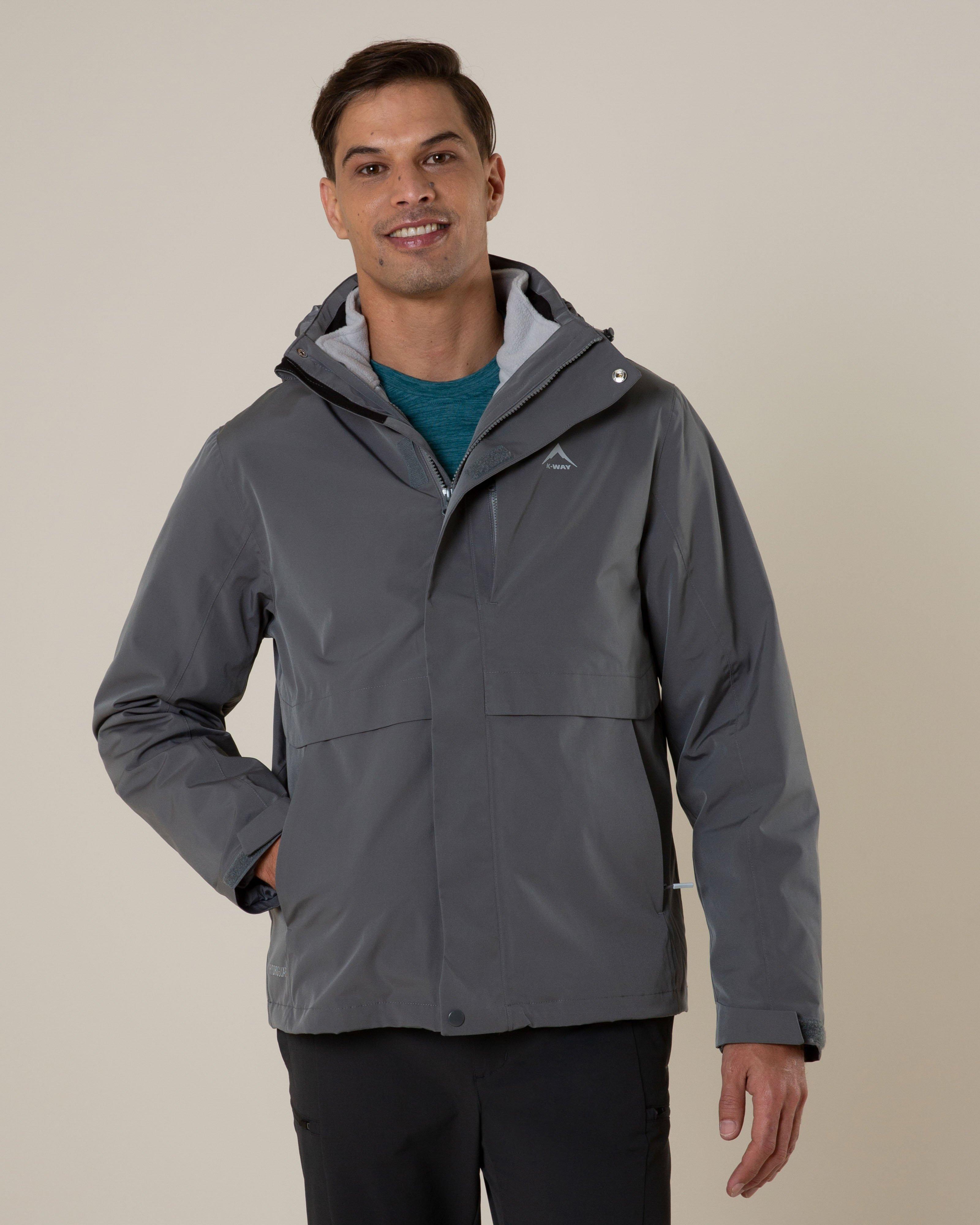 K-Way Men's Kei 3-in-1 Jacket -  Charcoal