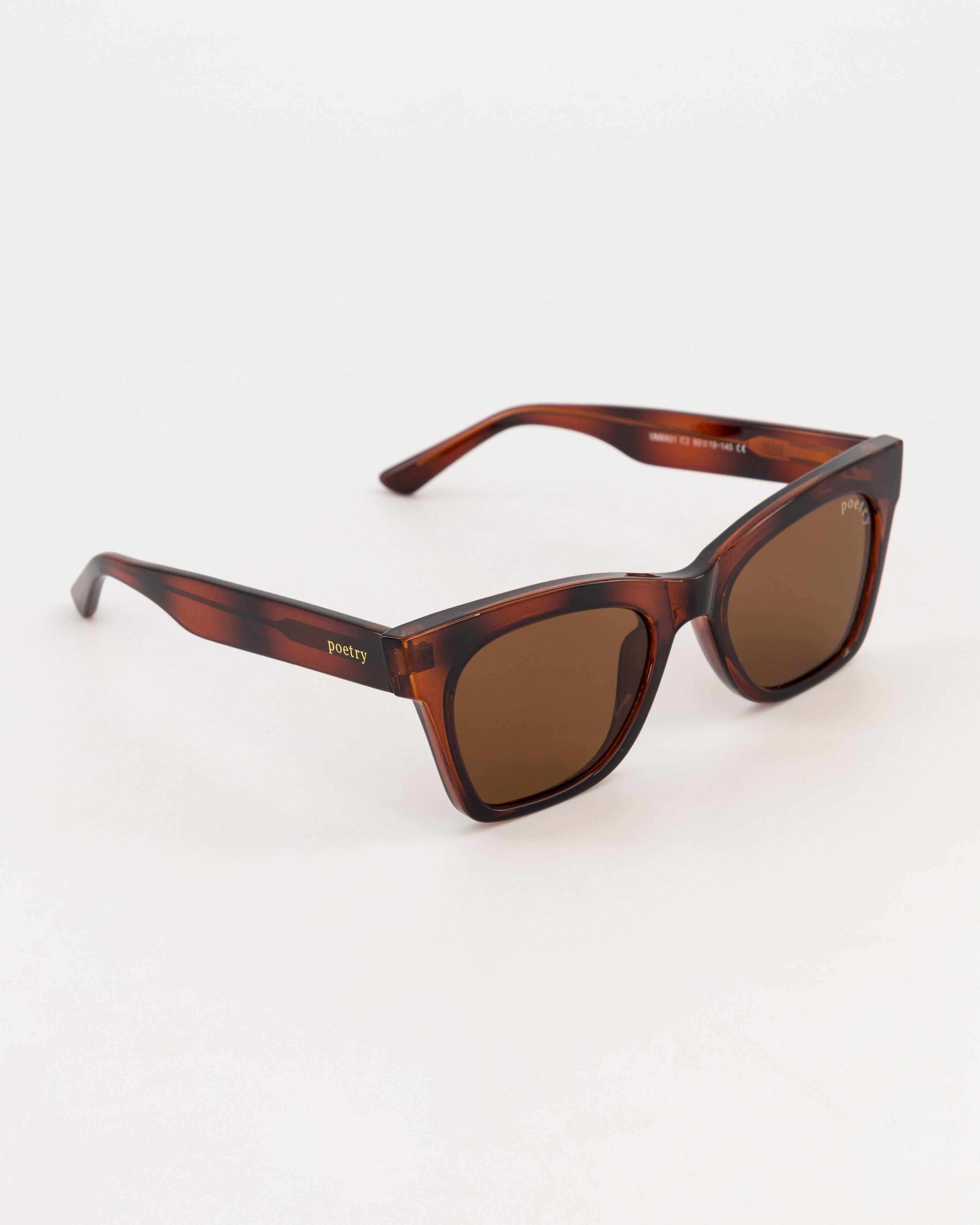 Square Tortoiseshell Sunglasses -  Brown