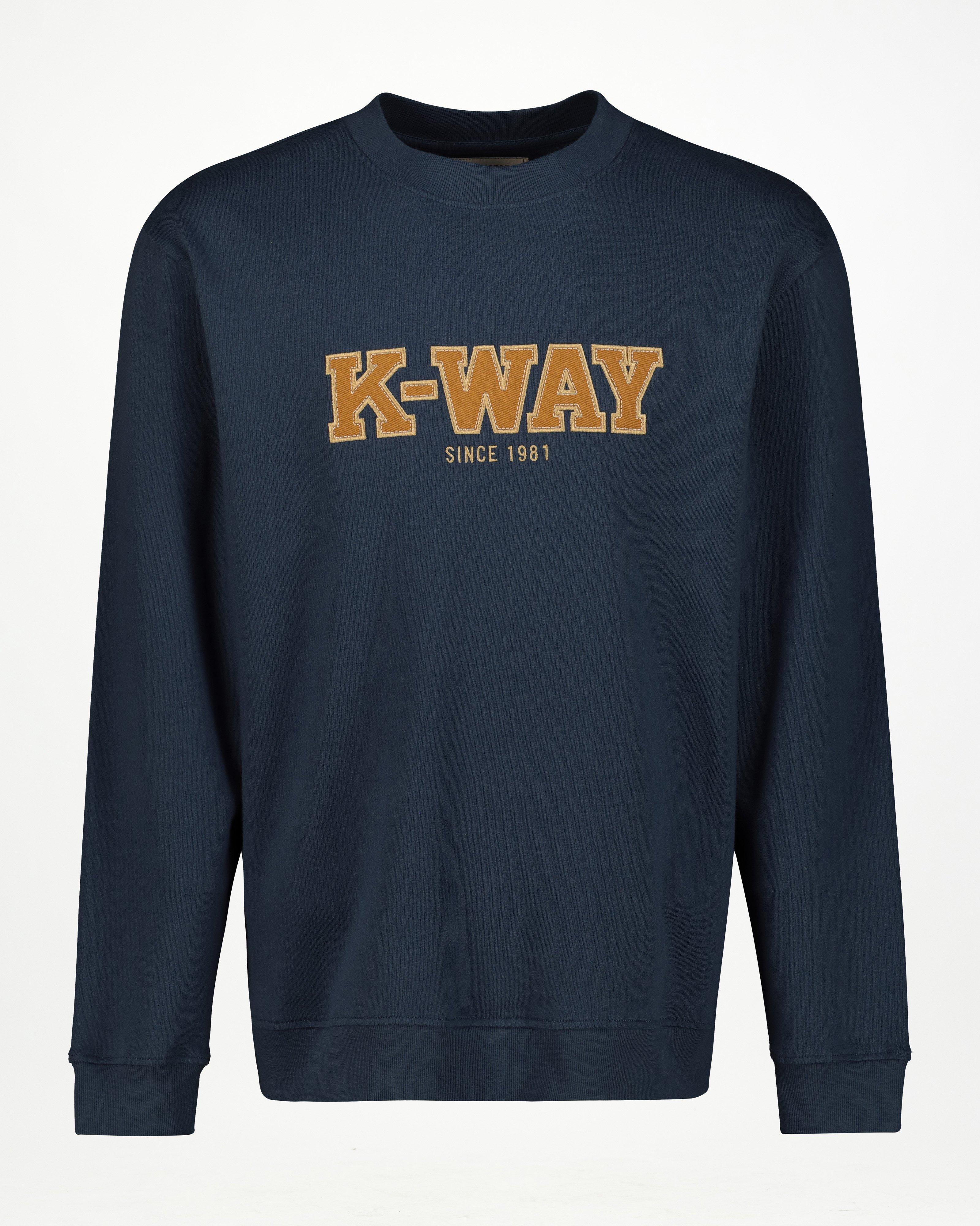 K-Way Elements Men’s Jack Crew Neck Sweat Top -  Mid Blue