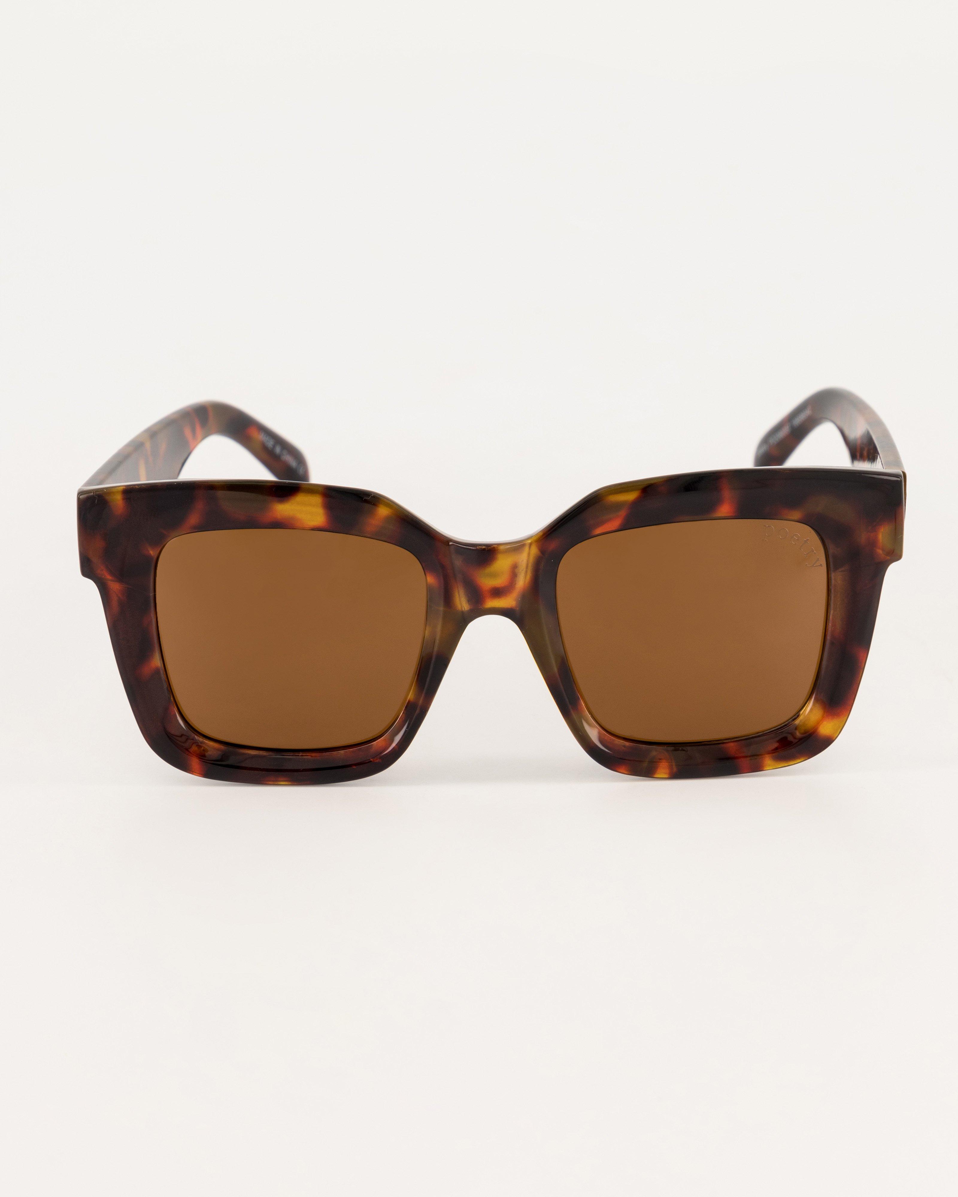 Square Tortoiseshell Sunglasses -  Brown