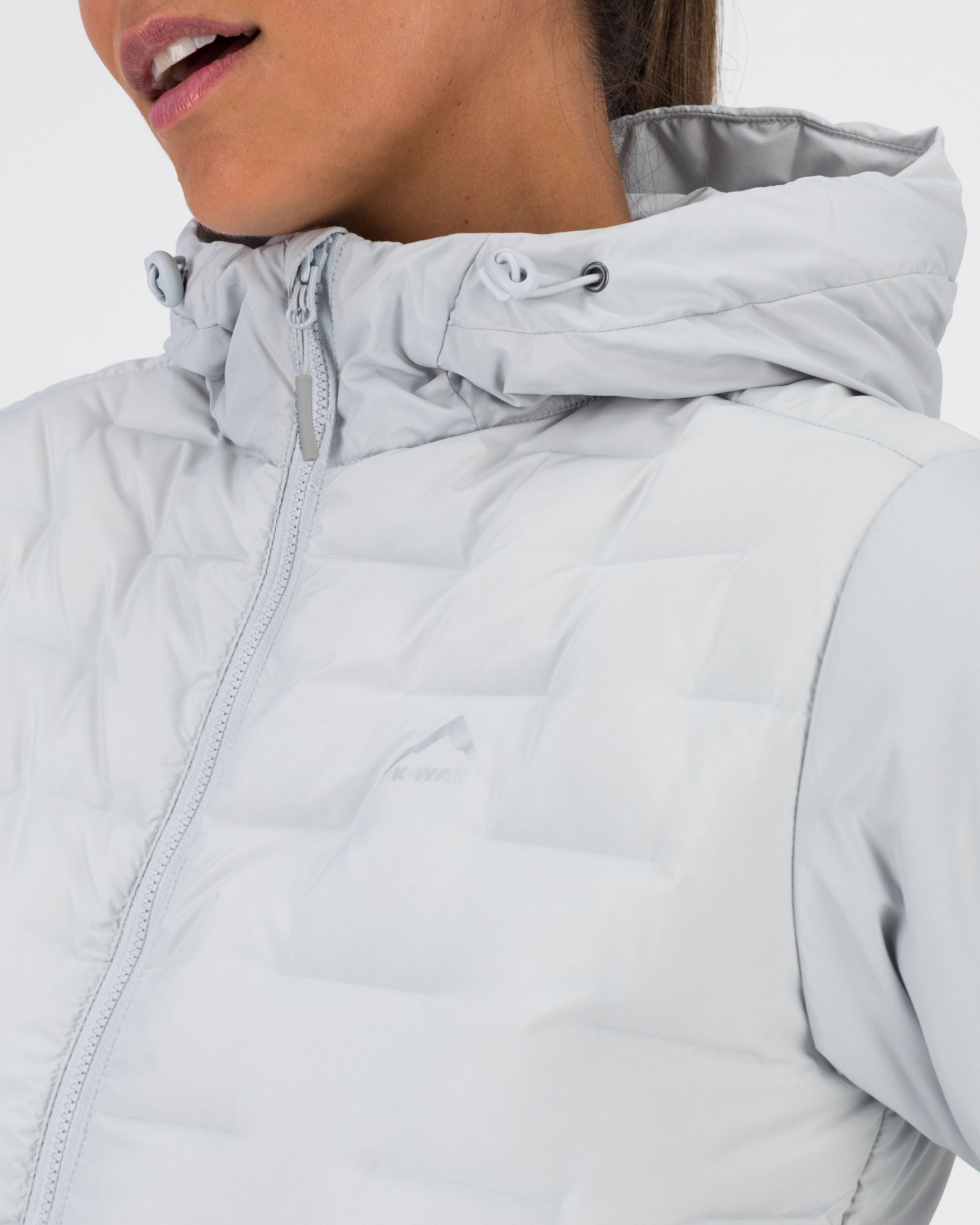 K-Way Women’s Horizon Hybrid Down Puffer Jacket -  Silver