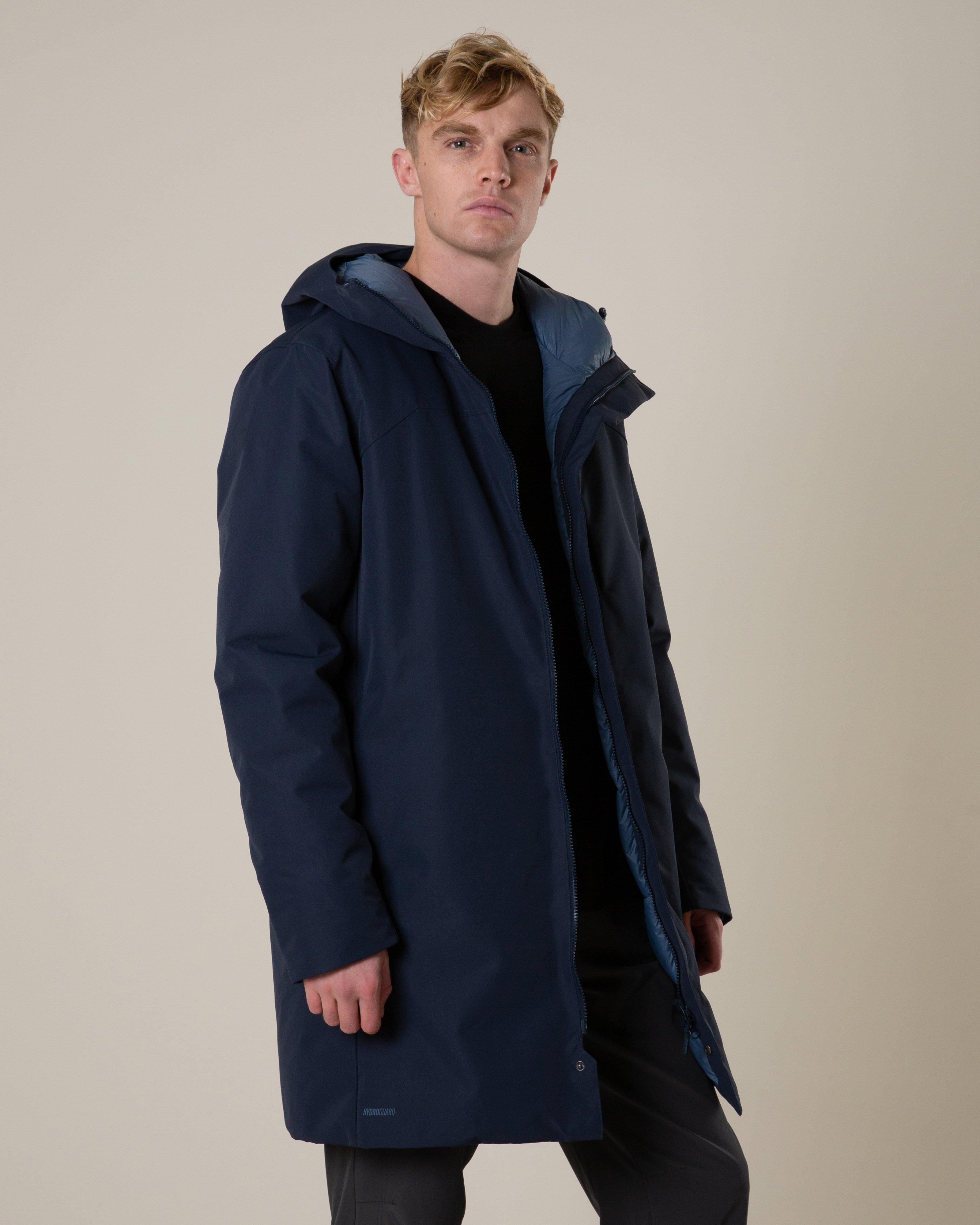K-Way Men's RevoTherma Longer Length Down Puffer Jacket -  Navy