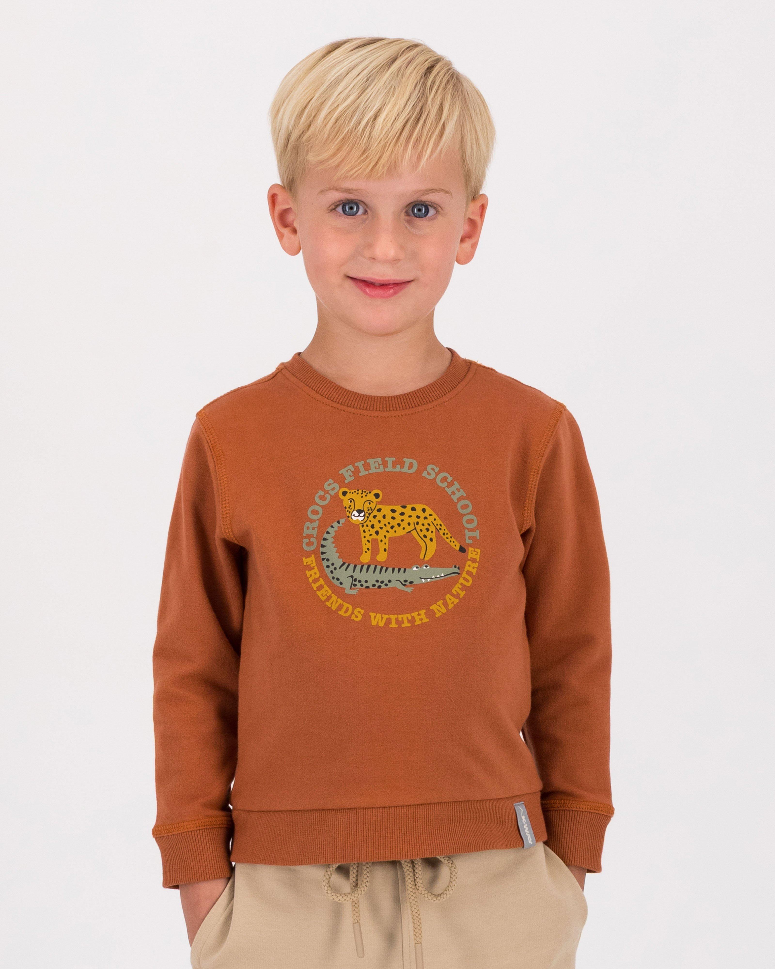 K-Way Kids Odyssey Crew Neck Track Top -  Brown