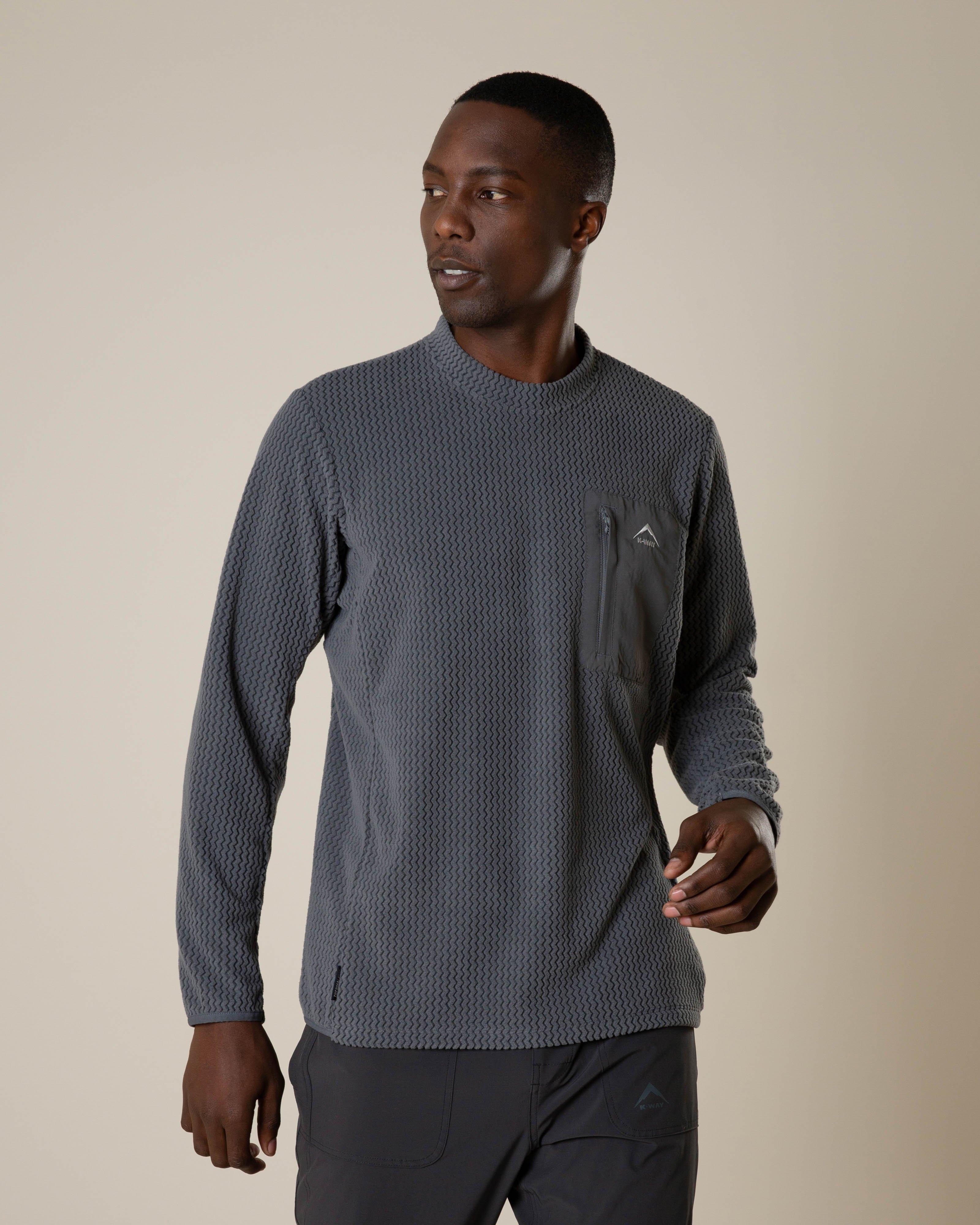 K-Way Men’s Peak Crew Fleece Top -  Charcoal