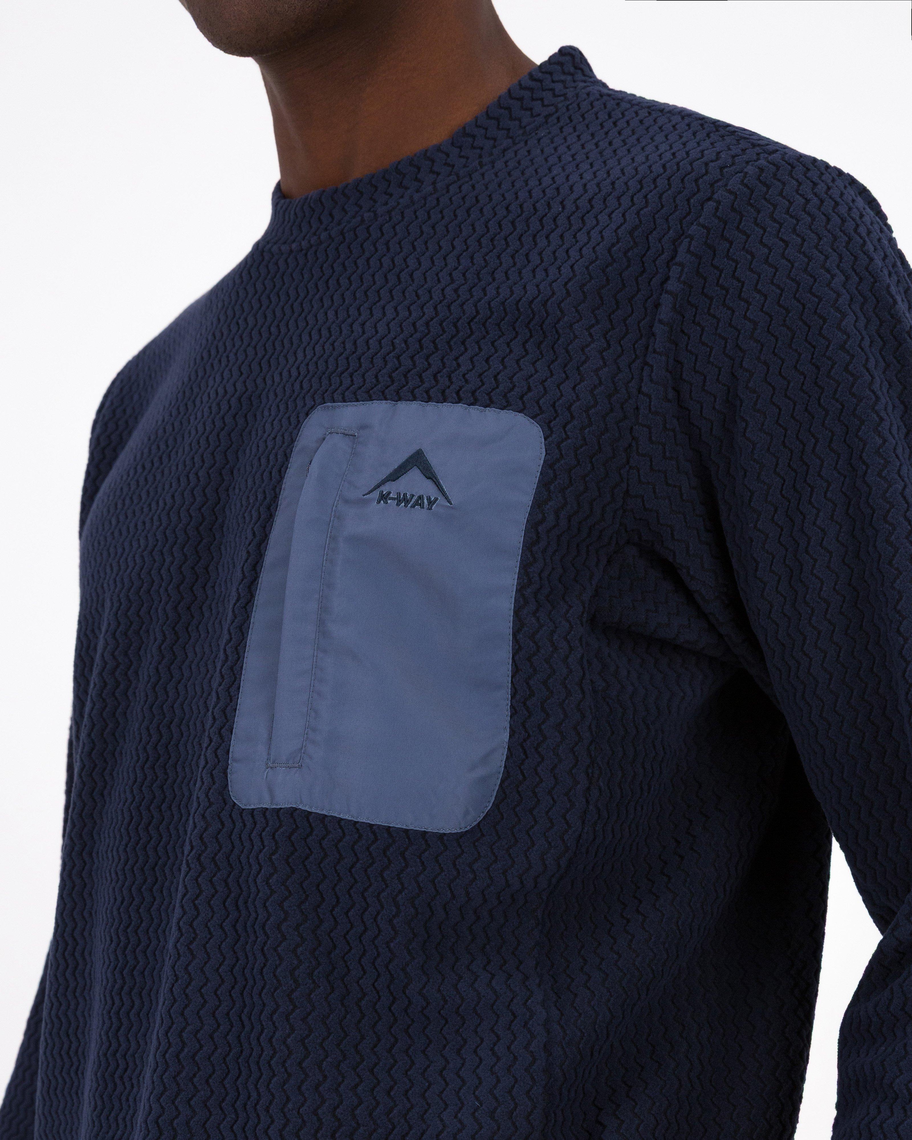 K-Way Men’s Peak Crew Fleece Top -  Navy