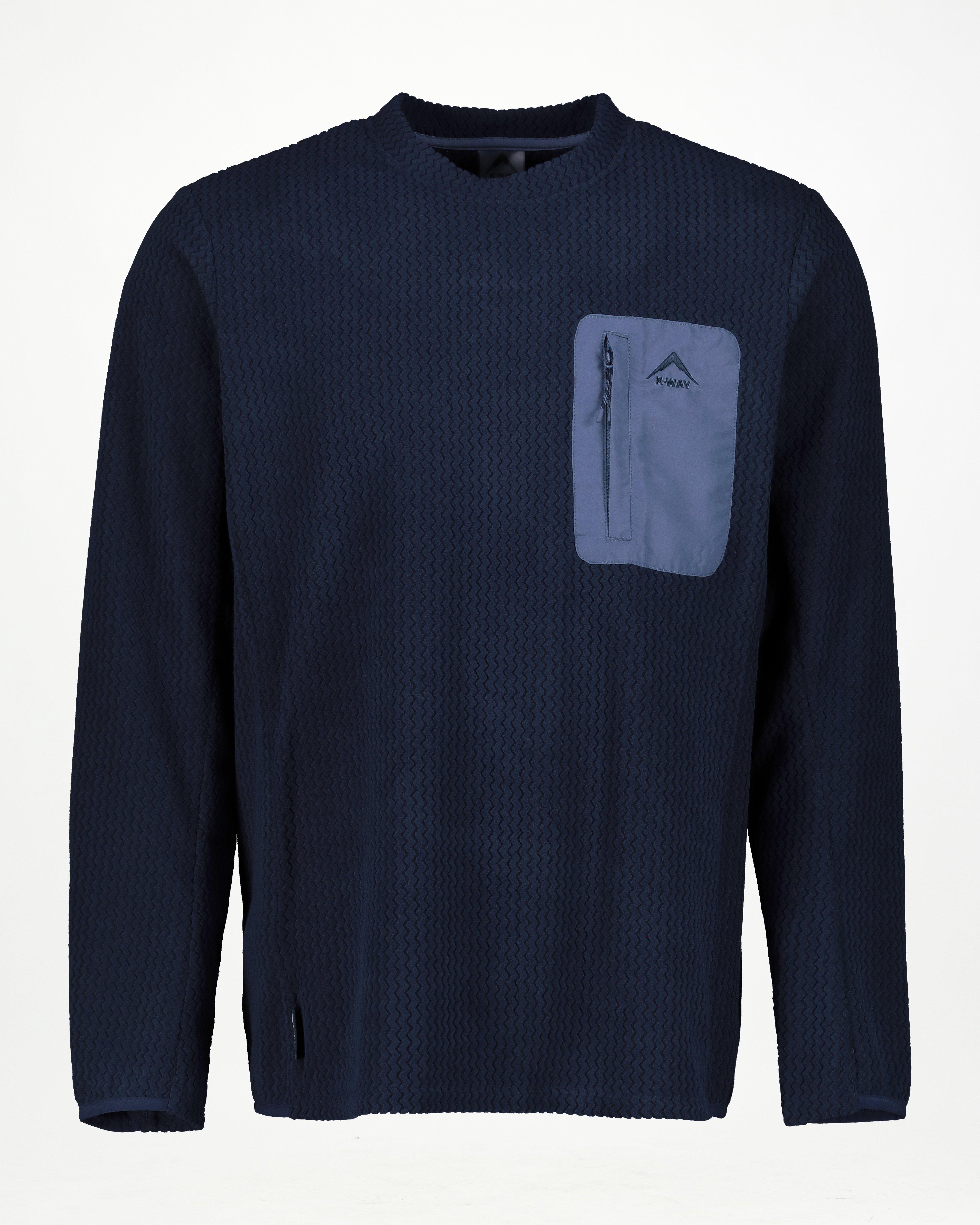 K-Way Men’s Peak Crew Fleece Top -  Navy
