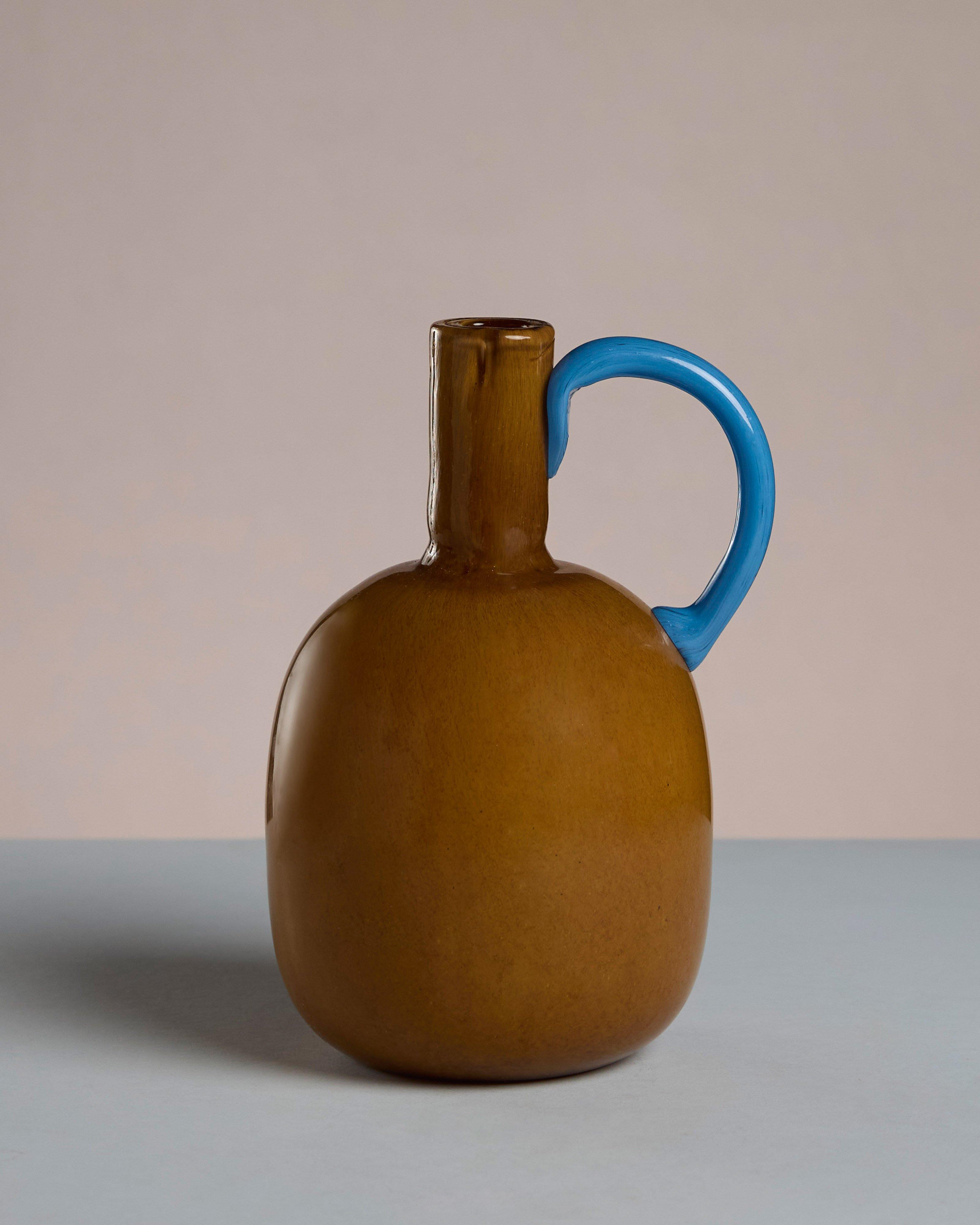 Charlie Contrast Single Handle Vase -  Orange