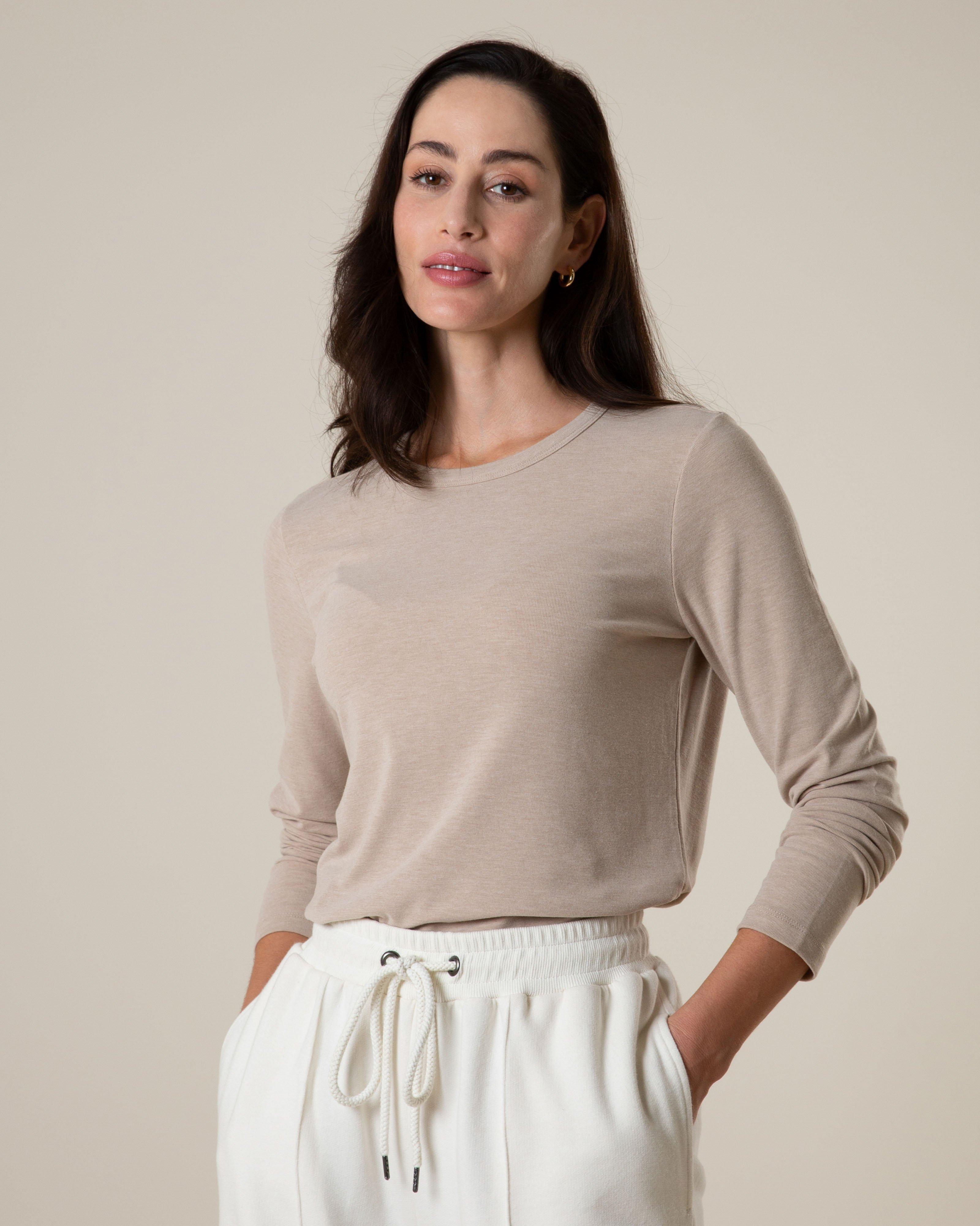 Rare Earth Women’s Nandi Long Sleeve T-shirt  -  Oatmeal