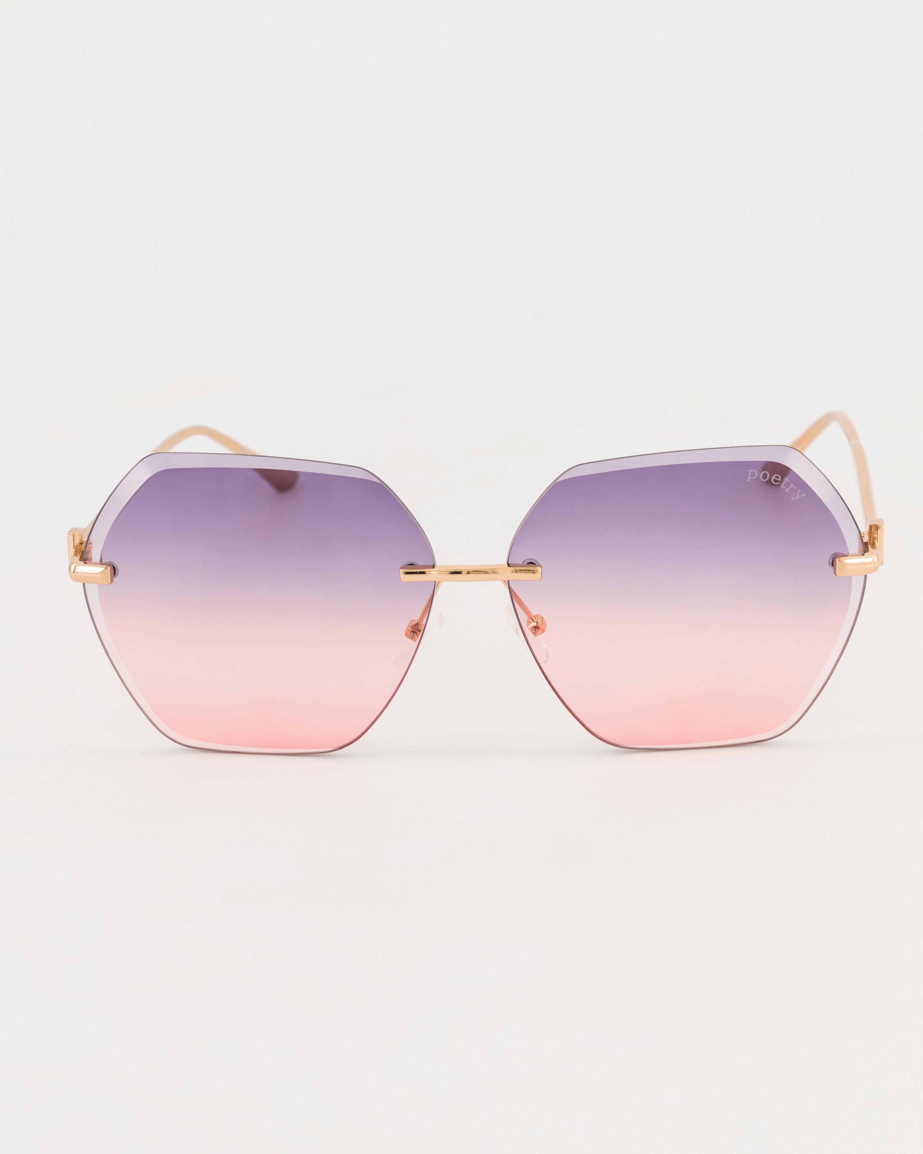 Rimless Frame Sunglasses -  Pink