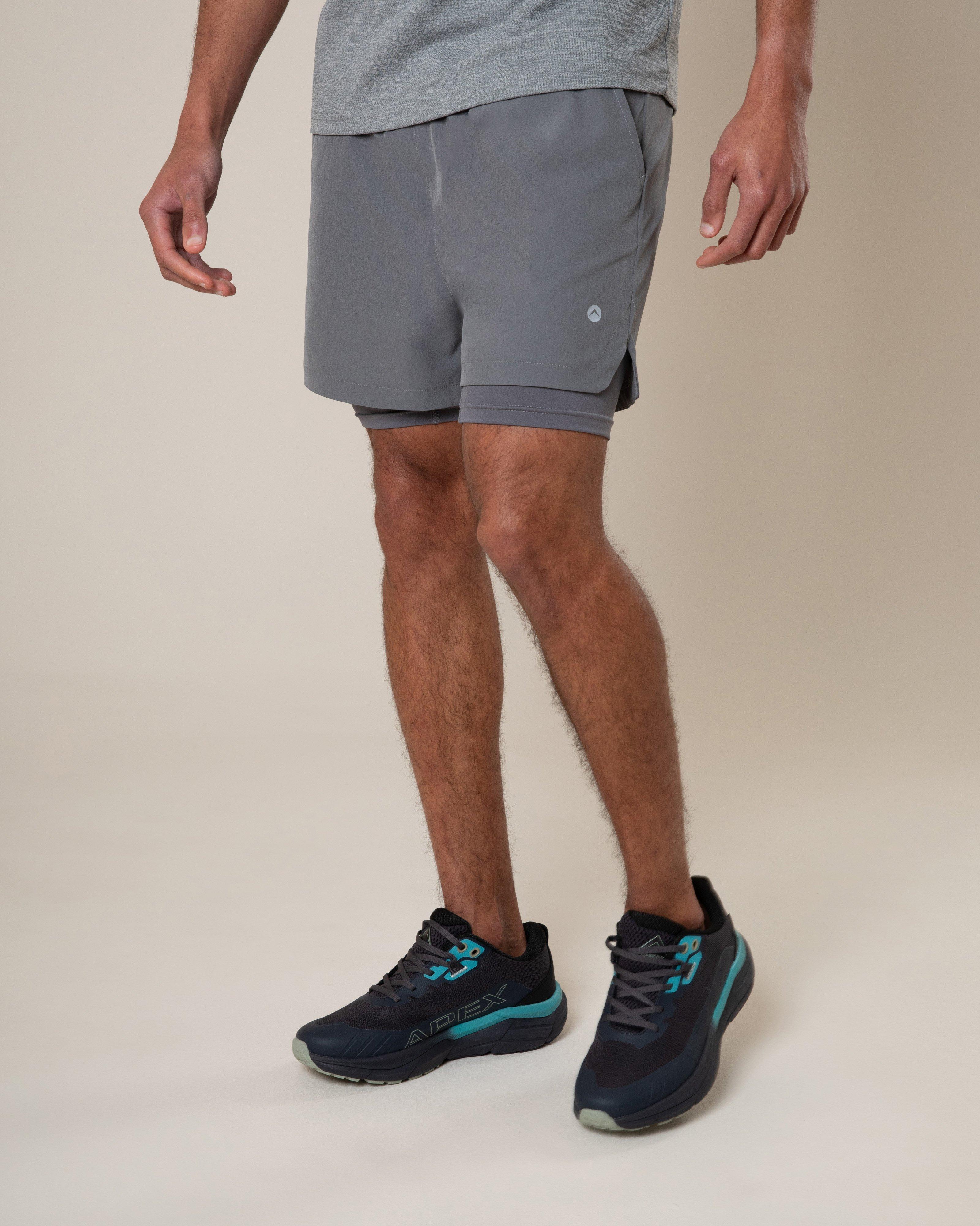 K-Way Pulse Men's Relay 2-in-1 Shorts -  Charcoal