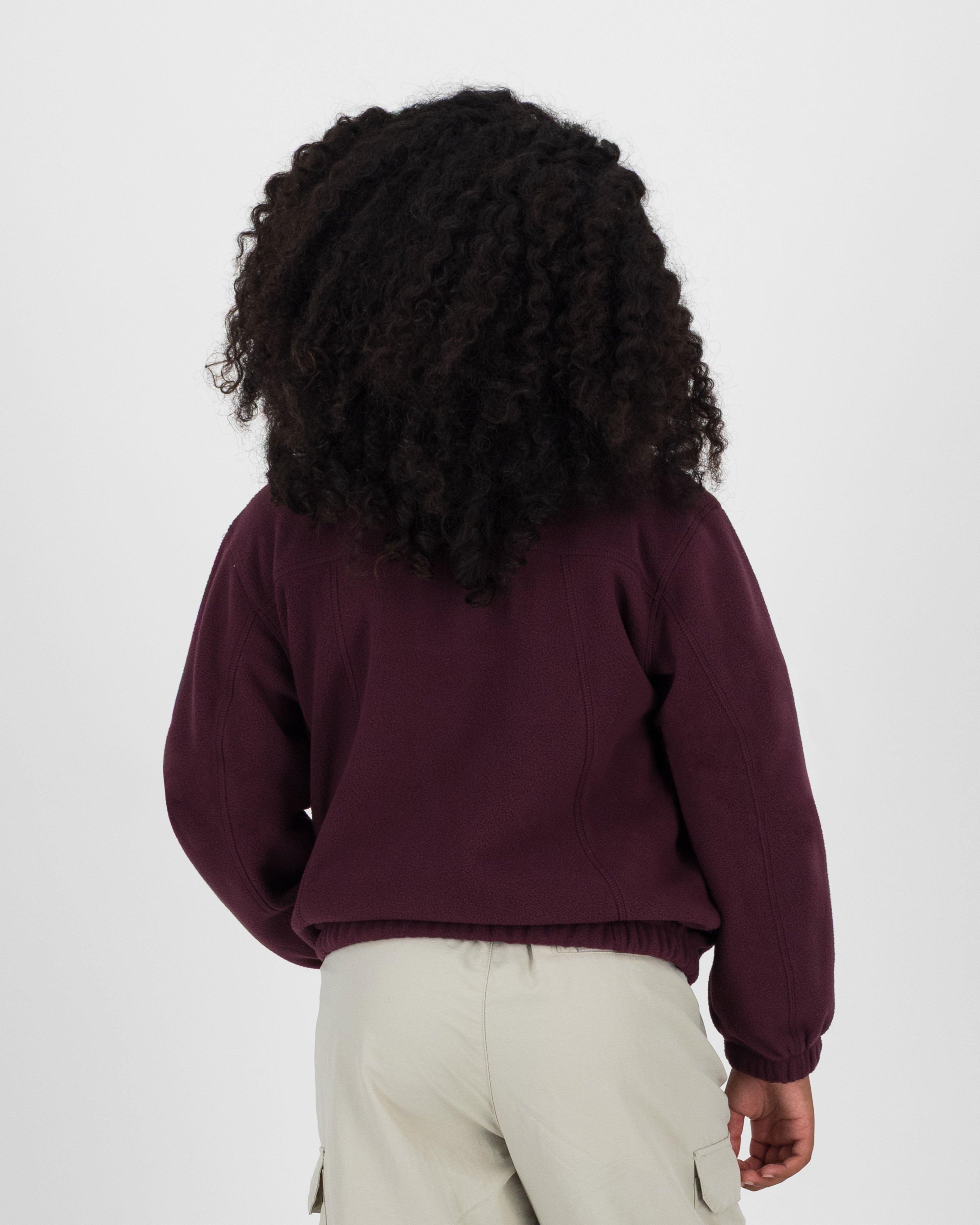 K-Way Youth Riley 1/4 Zip Polar Fleece Track Top -  Berry