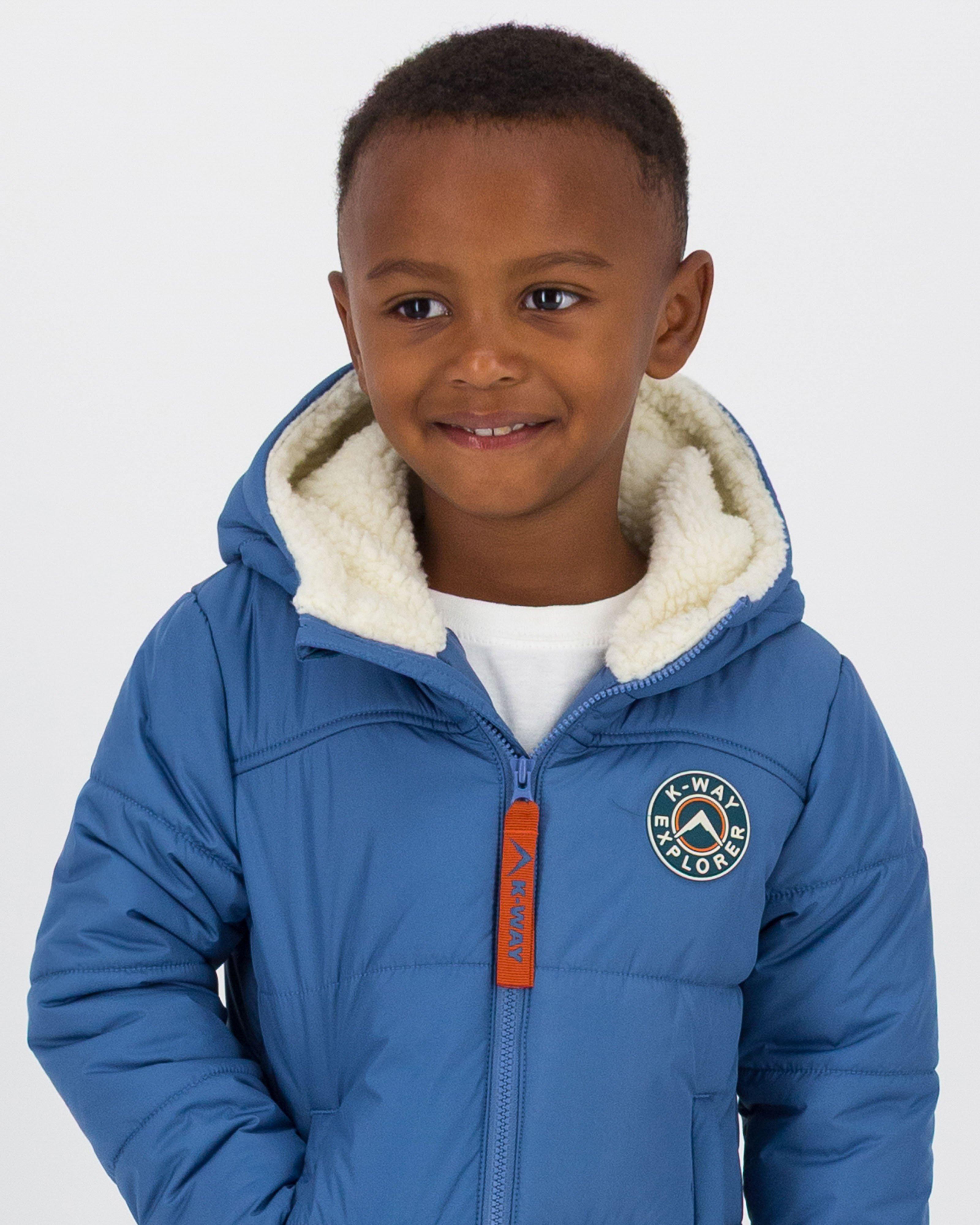 K-Way Kids Adventure Hooded Insulated Puffer Jacket -  Airforce