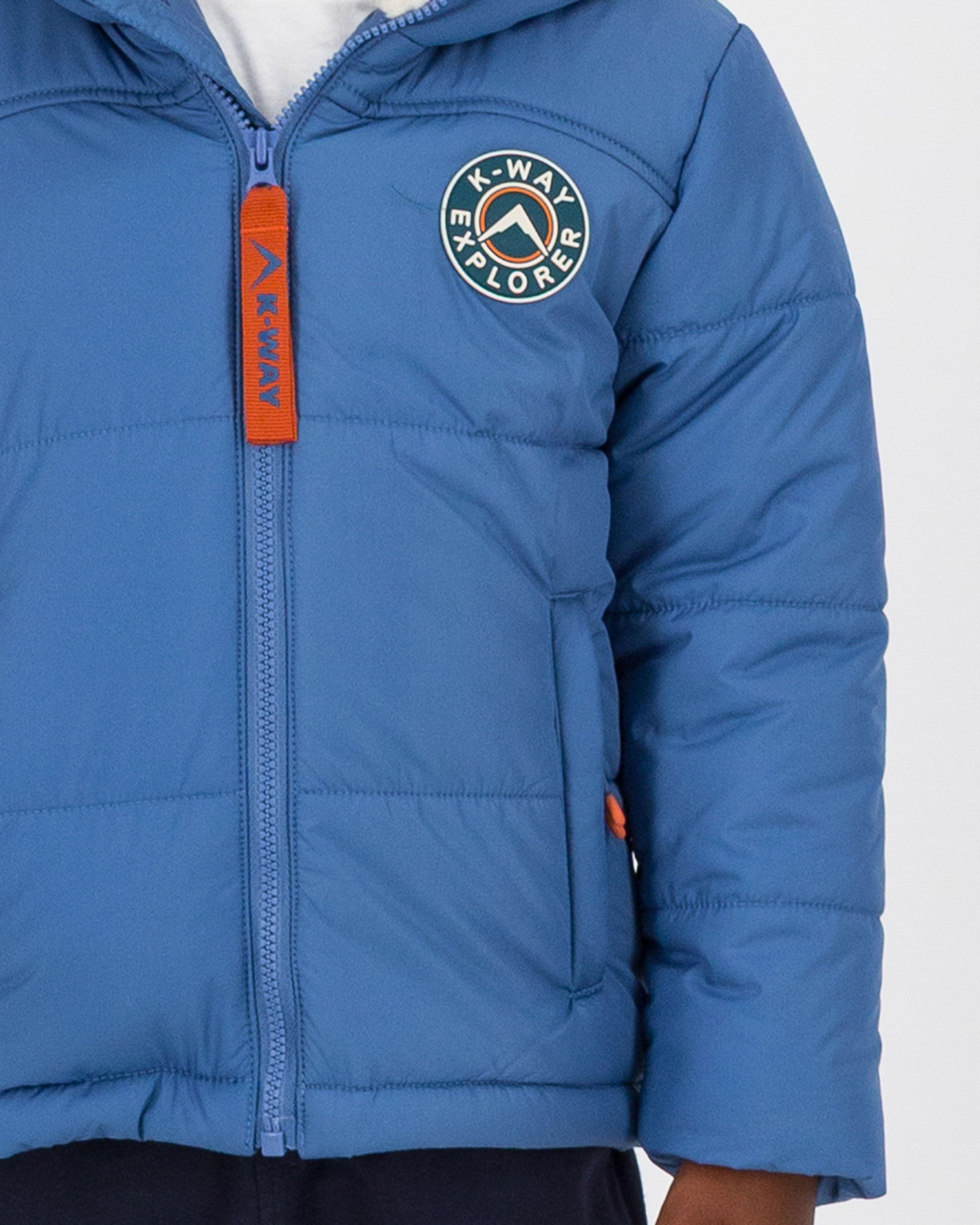 K-Way Kids Adventure Hooded Insulated Puffer Jacket -  Airforce