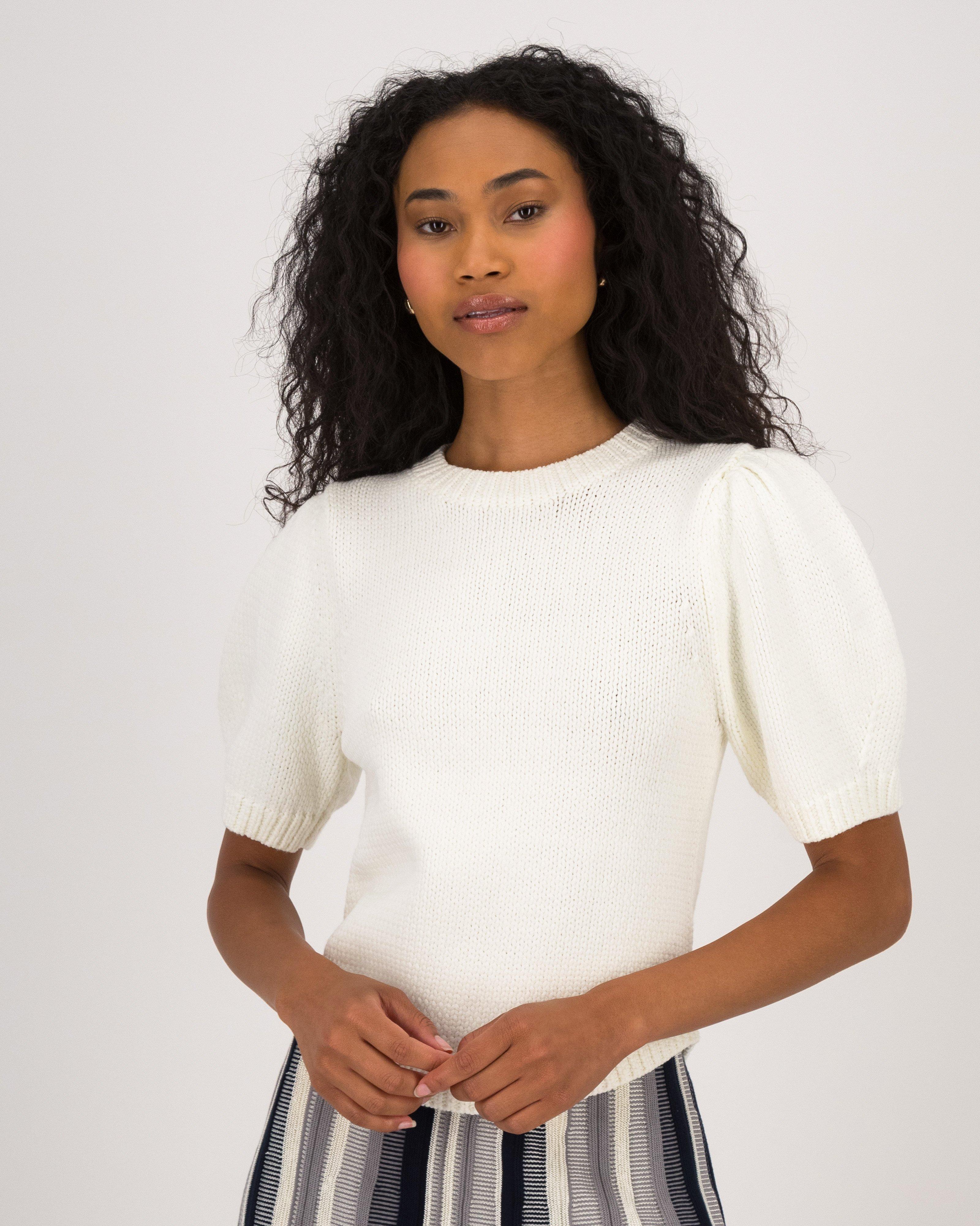 Tumi Puff Sleeve Knit Top - Poetry Clothing Store