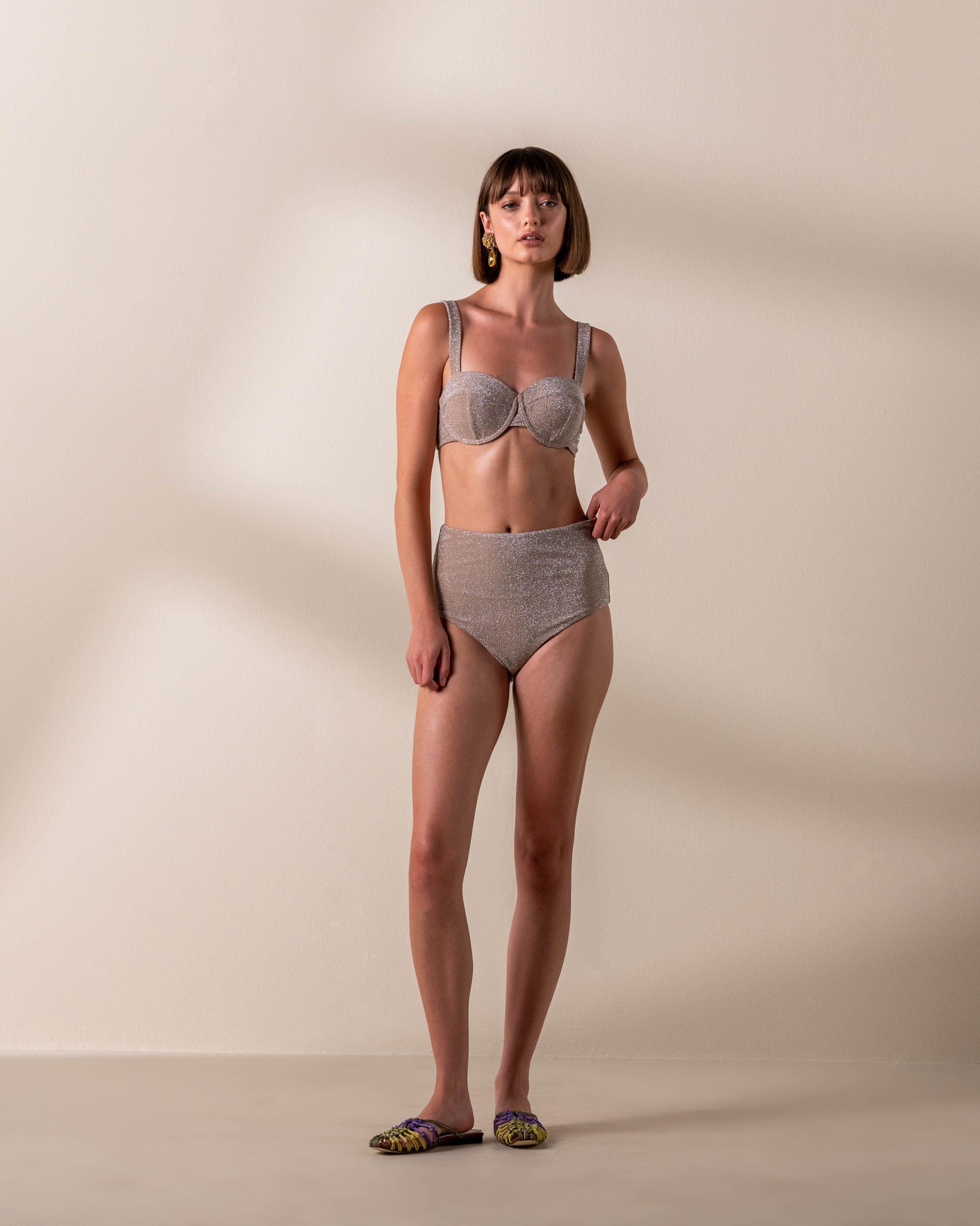 KLûK CGDT x Poetry Metallic Swim Top -  Champagne