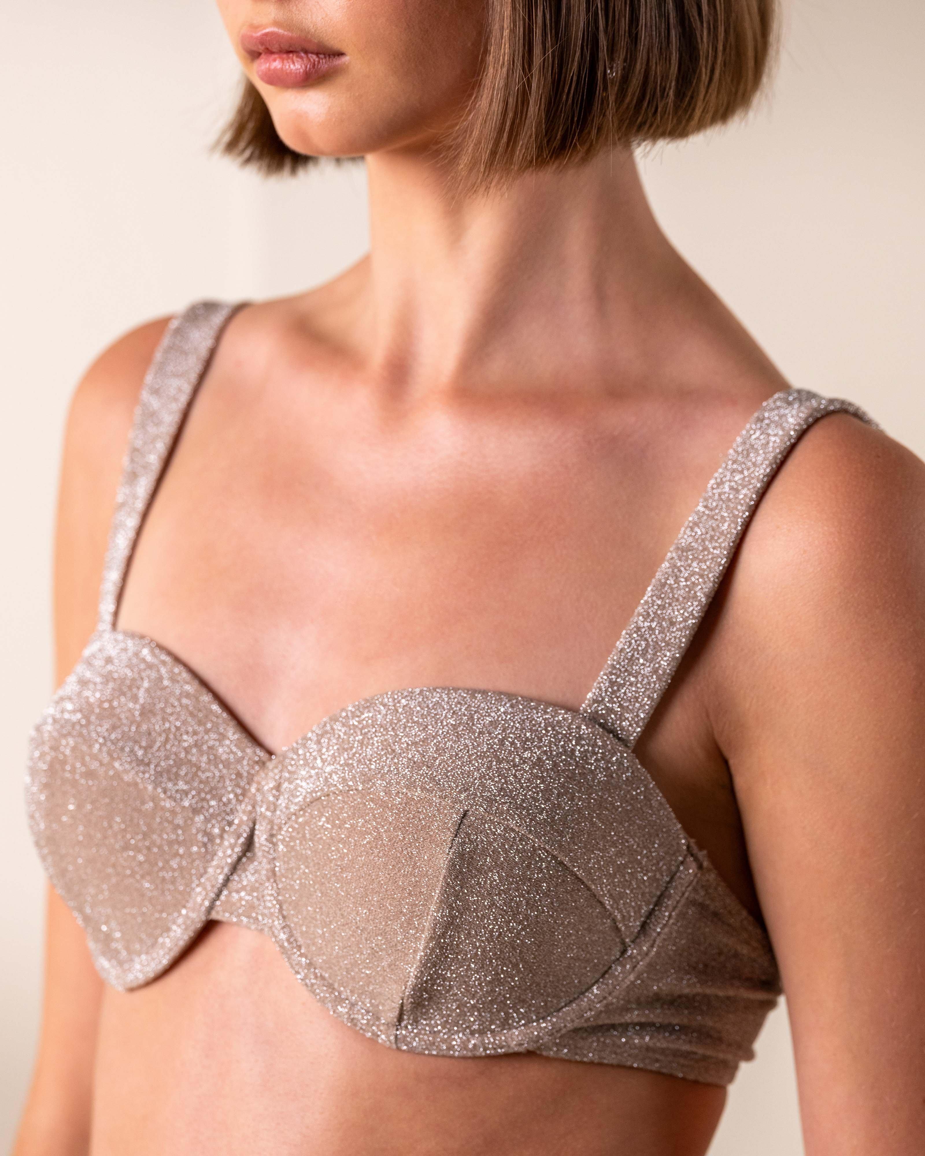 KLûK CGDT x Poetry Metallic Swim Top -  Champagne