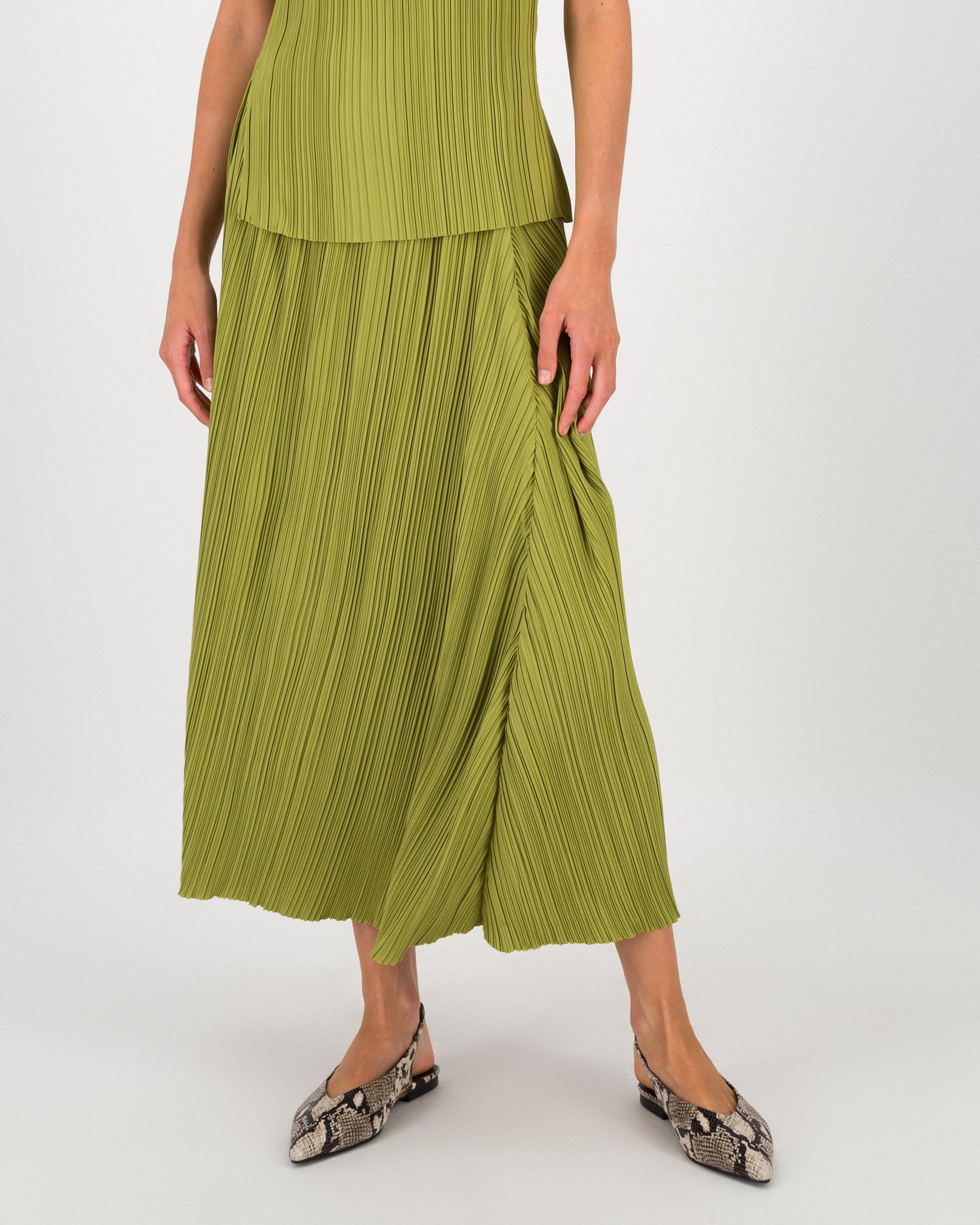 Ramona Plisse Skirt -  Olive