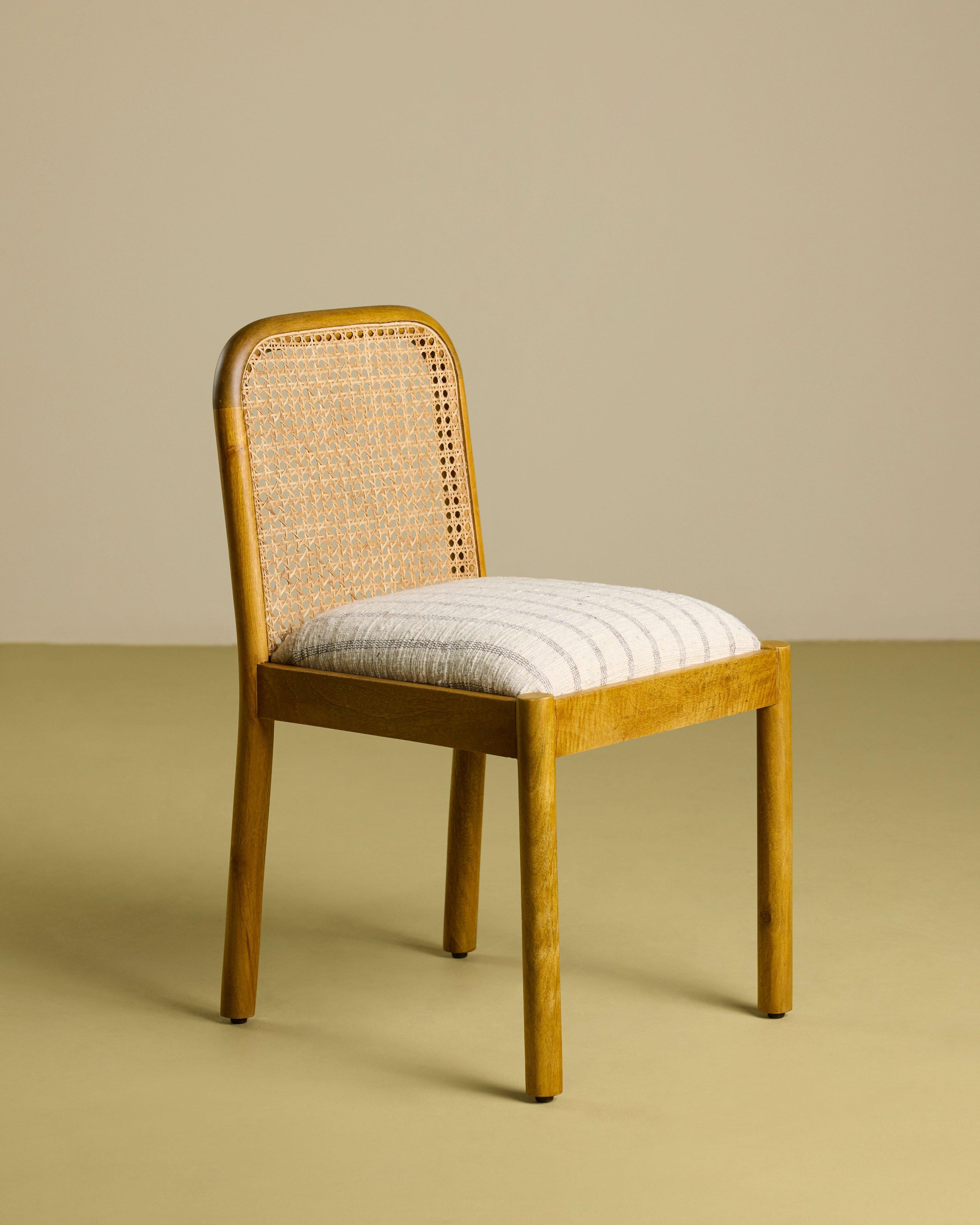 Cane Upholstered Dining Chair -  Milk