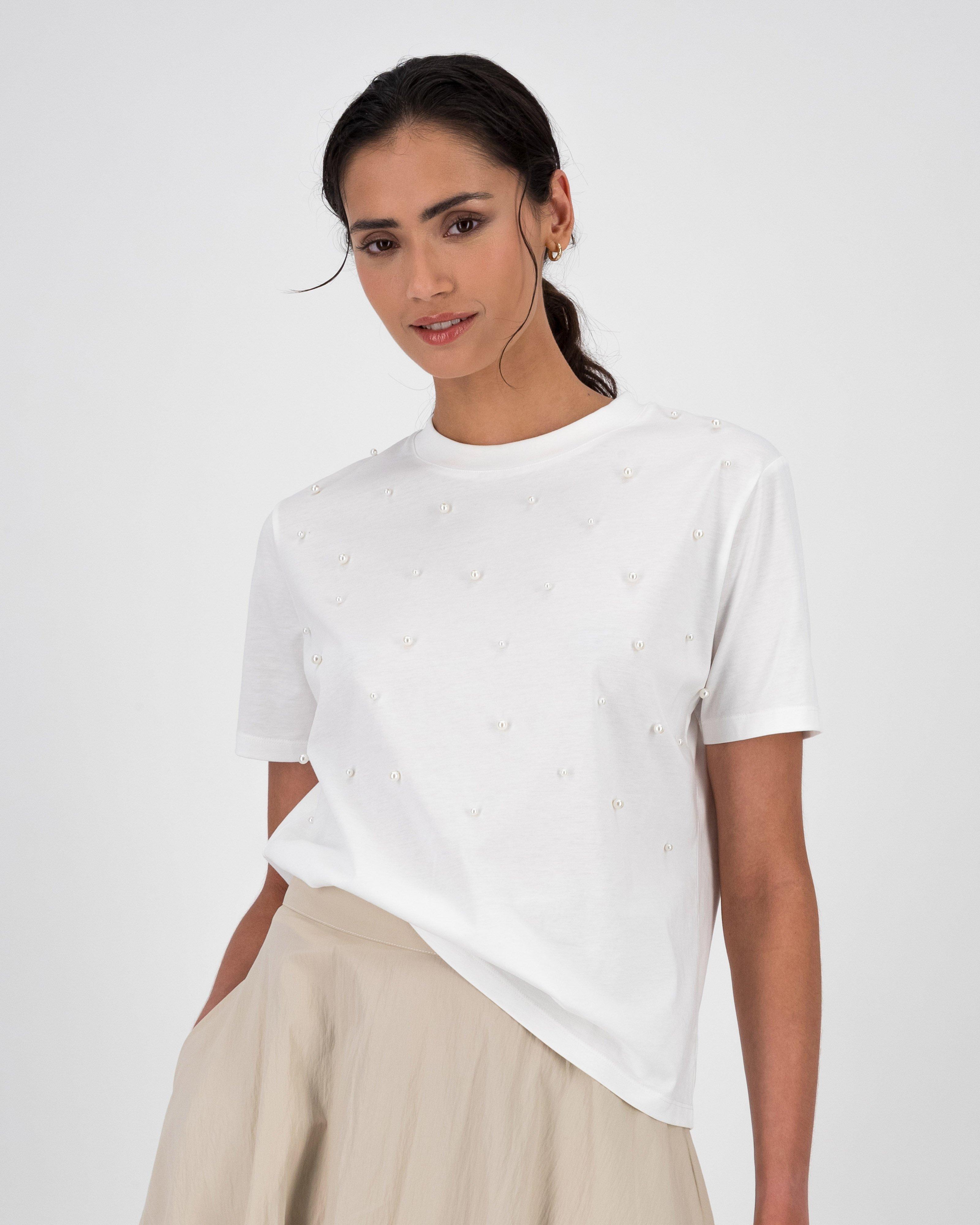 Dazie Pearl Tee -  White