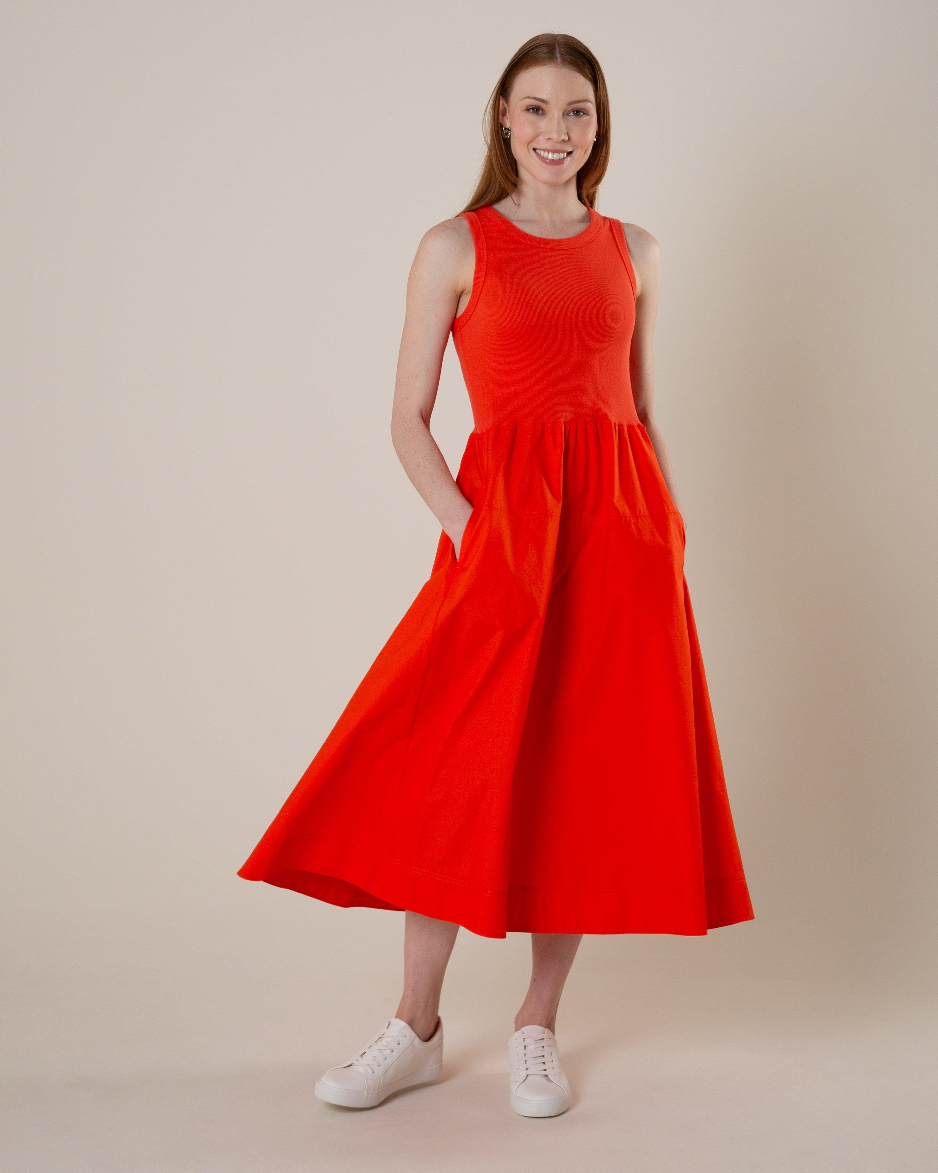 Old Khaki Women’s Kendra Knit Combo Dress -  Rust