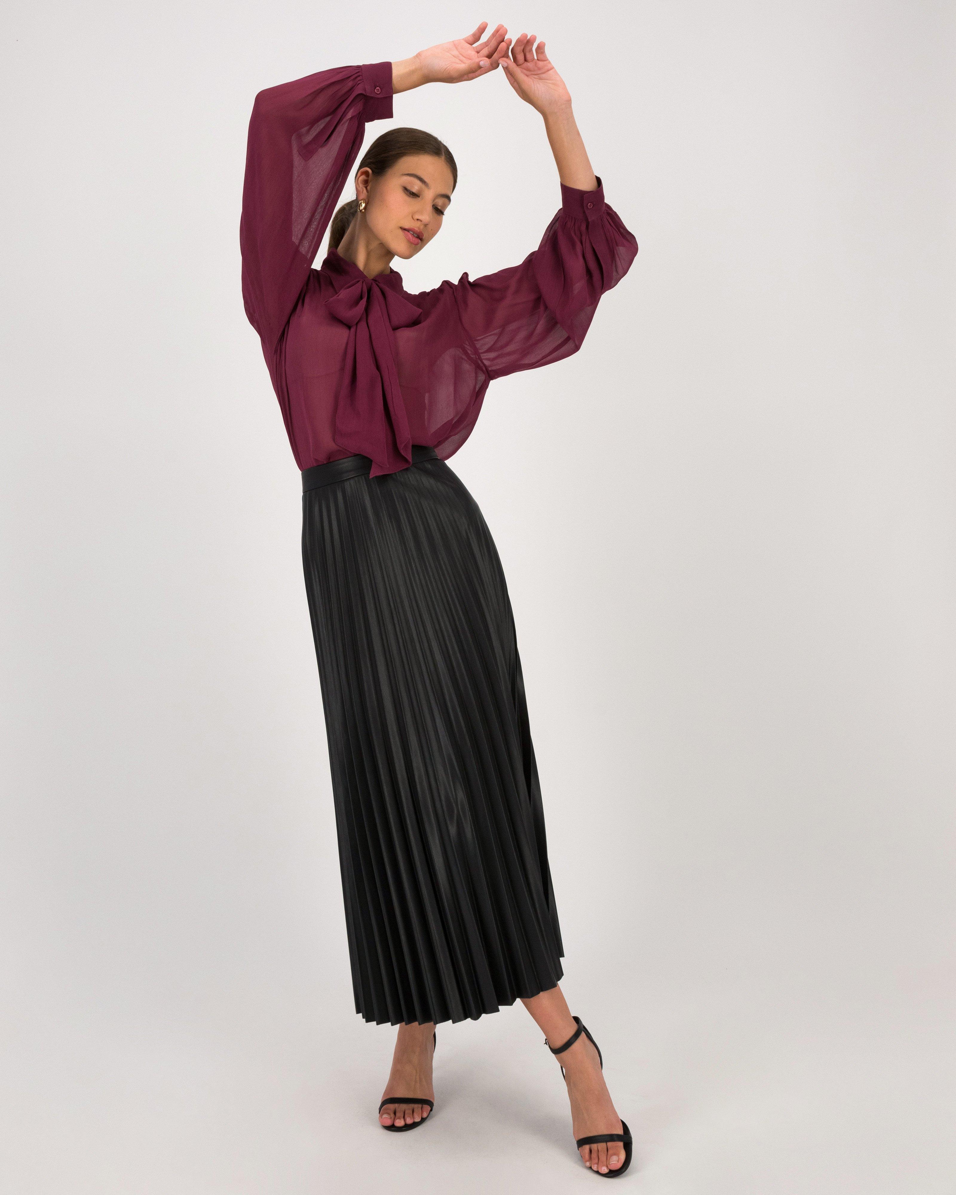 Daphney Sheer Blouse -  Purple