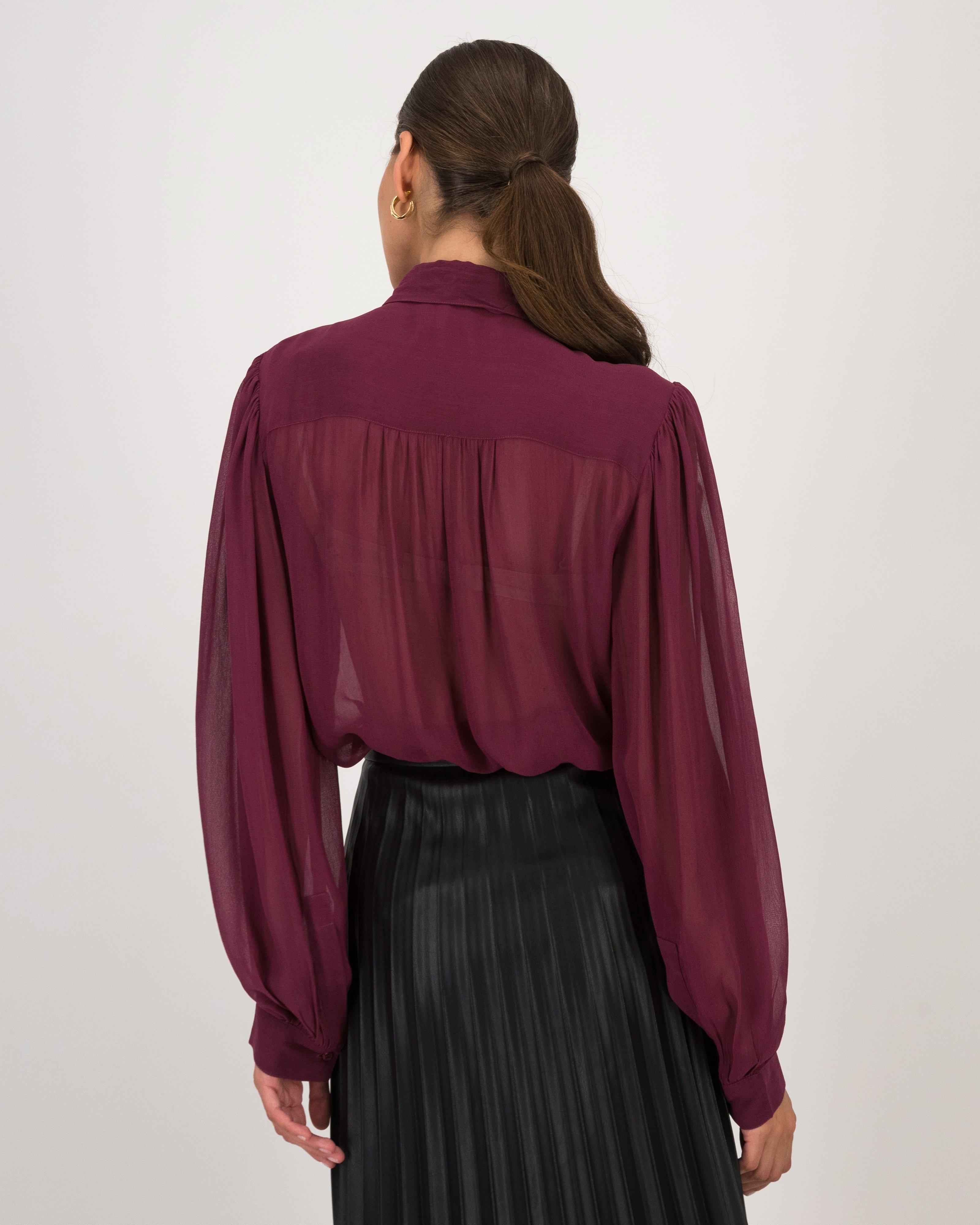 Daphney Sheer Blouse -  Purple