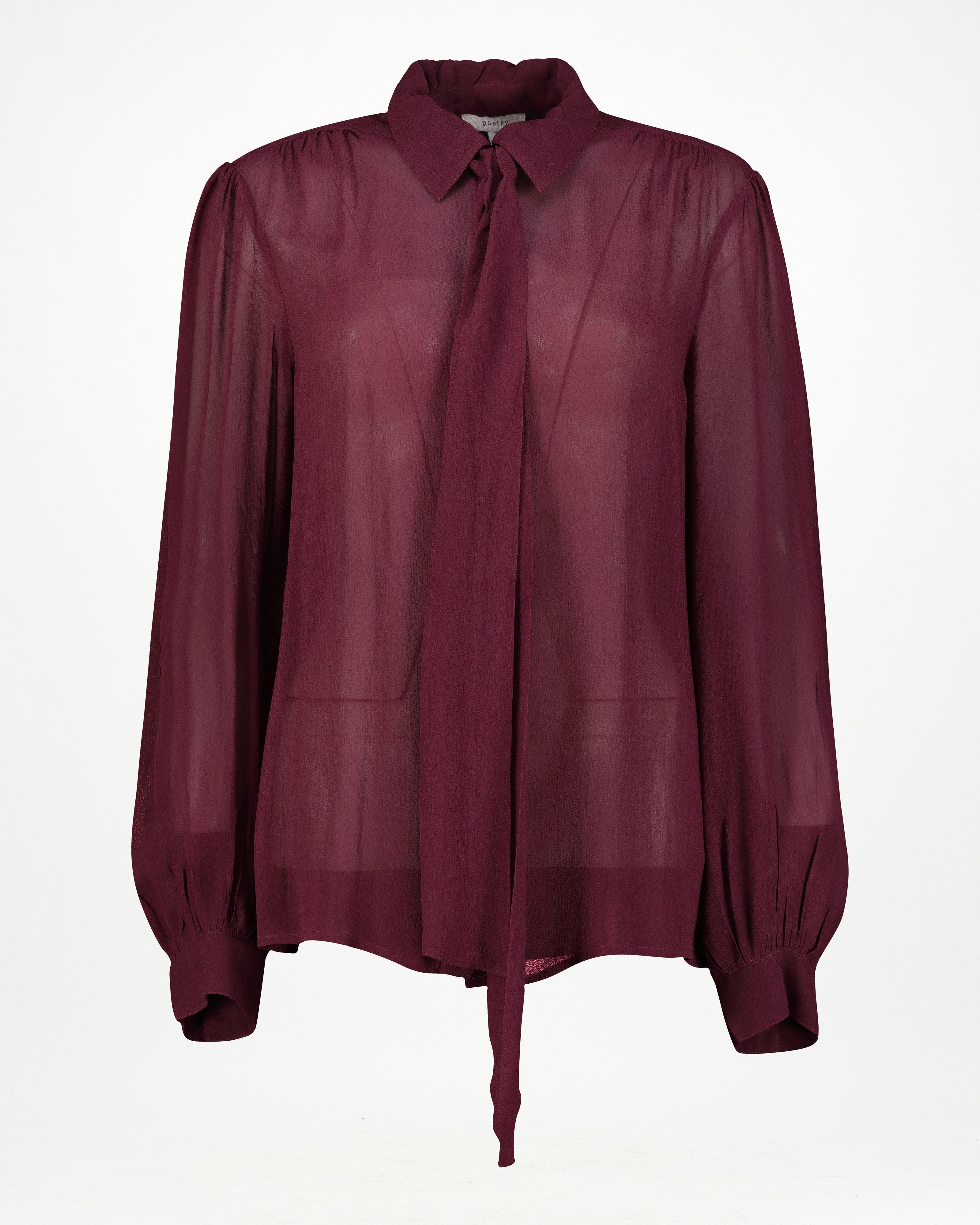 Daphney Sheer Blouse -  Purple