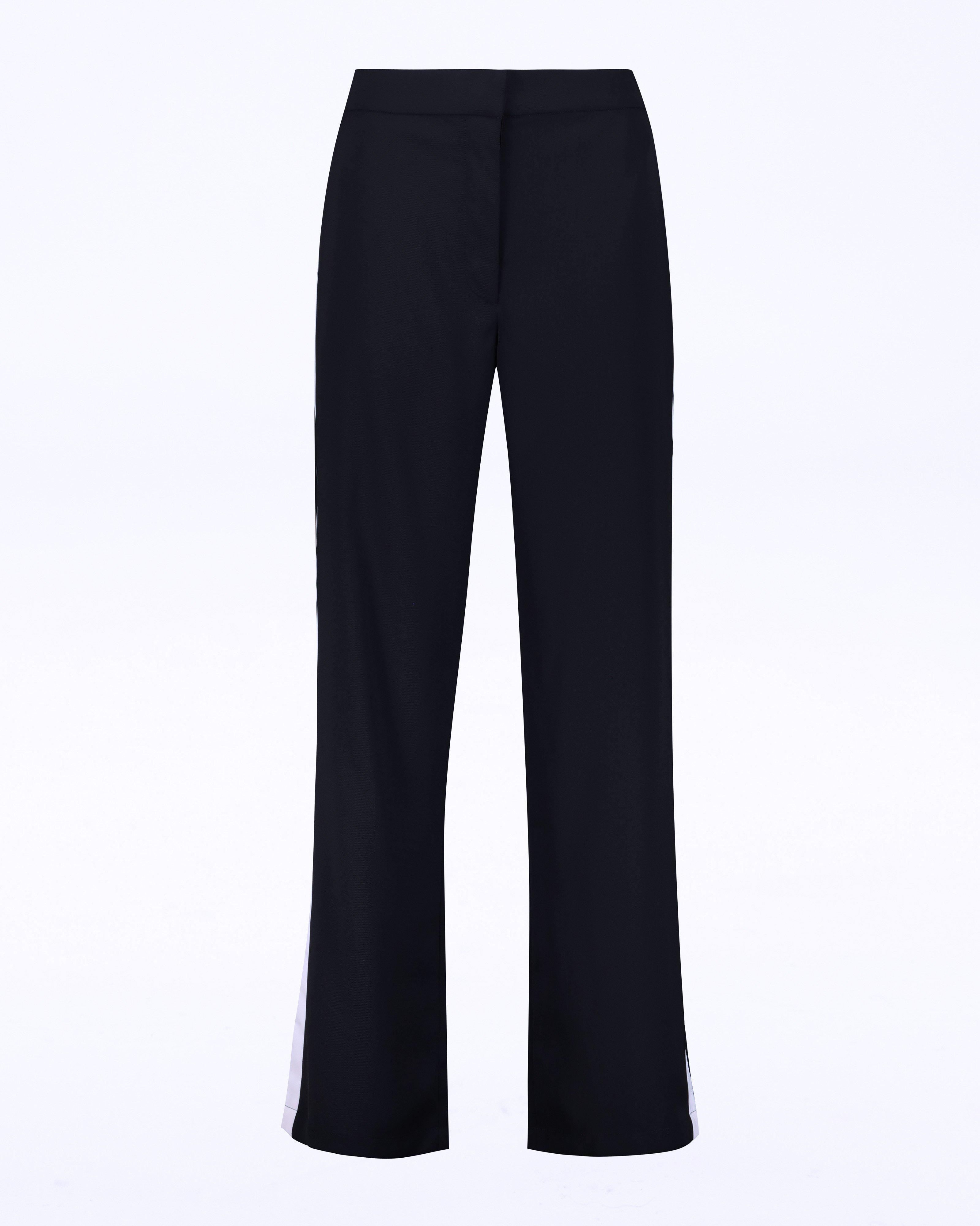 Campbell Striped Wide Leg Pant -  Navy