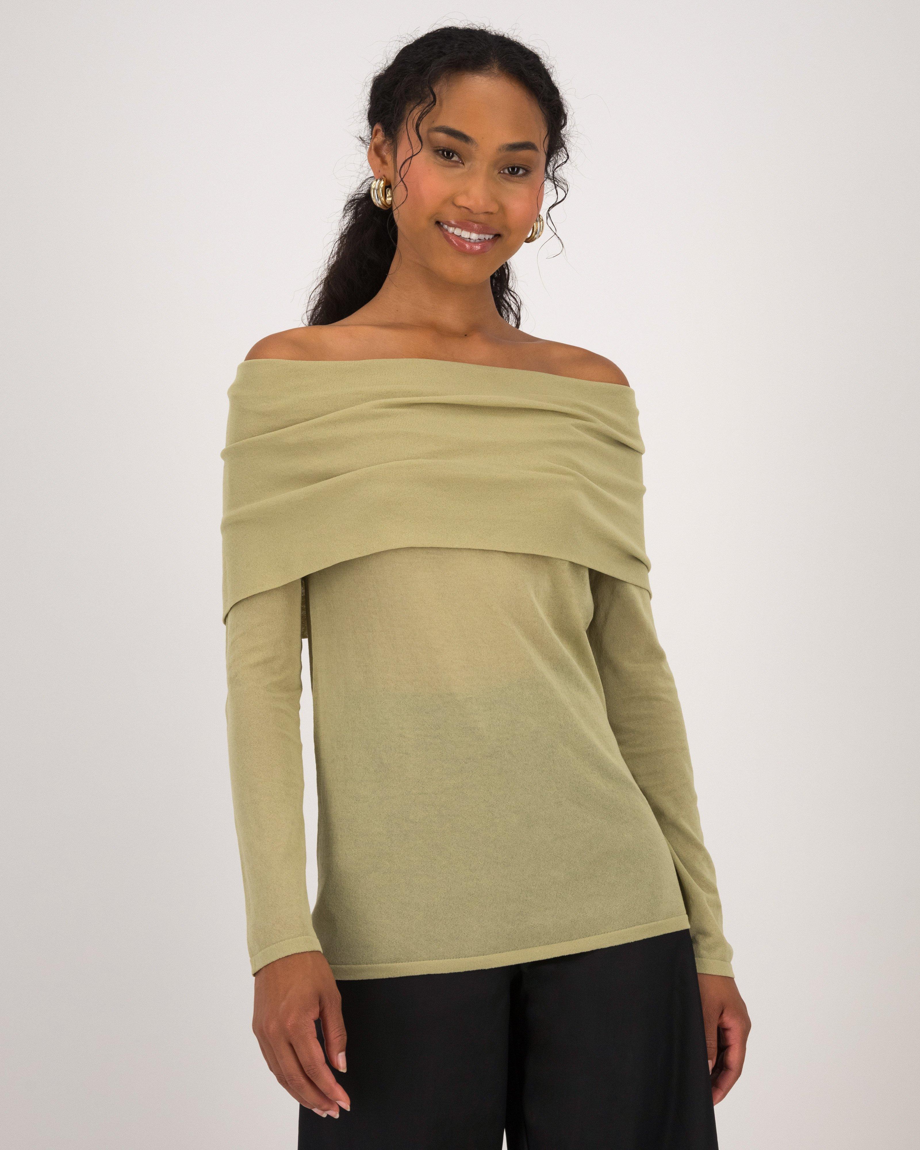 Layla Off-Shoulder Top -  Green