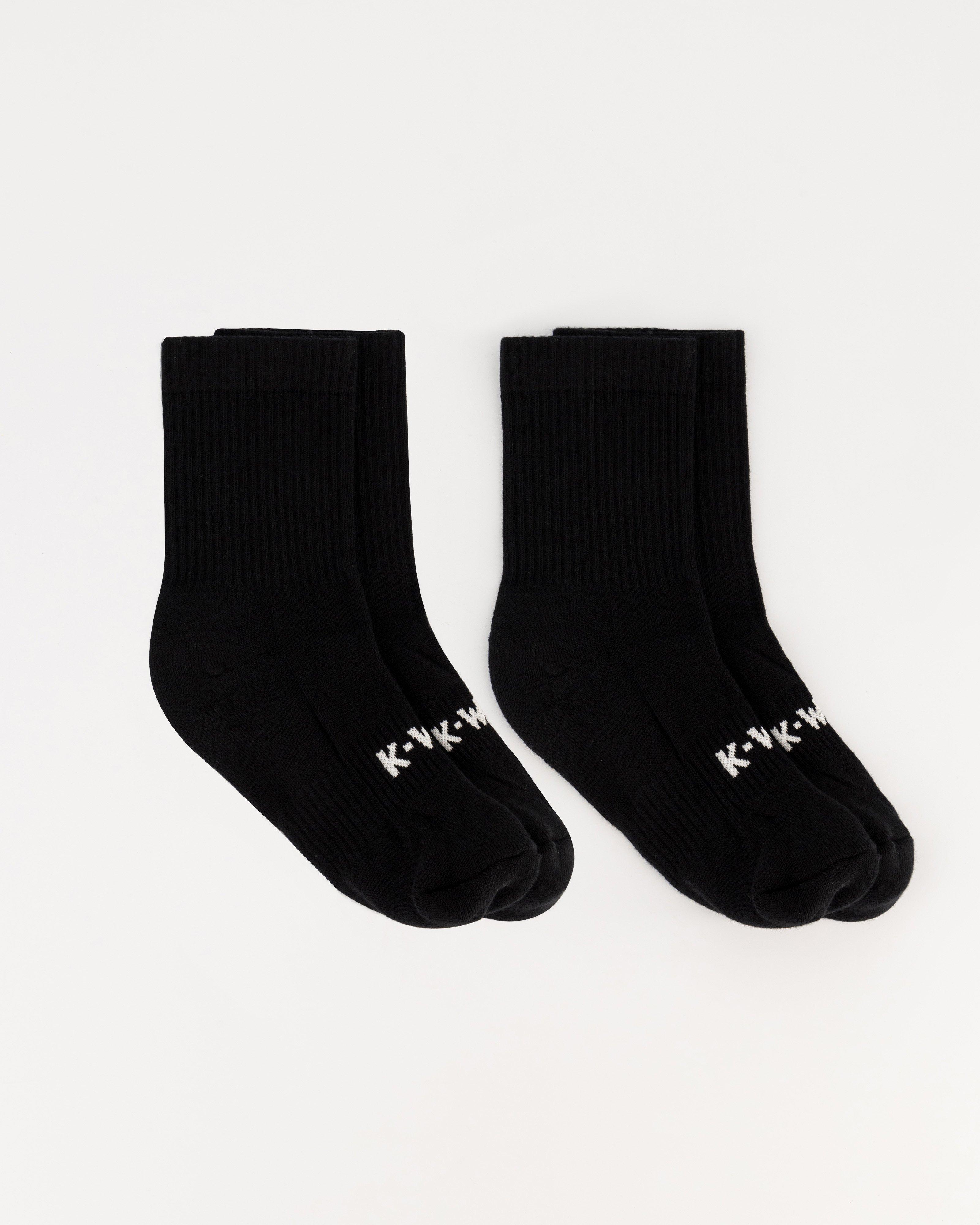  K-Way Kids Branded Socks - 2 Pack -  Black