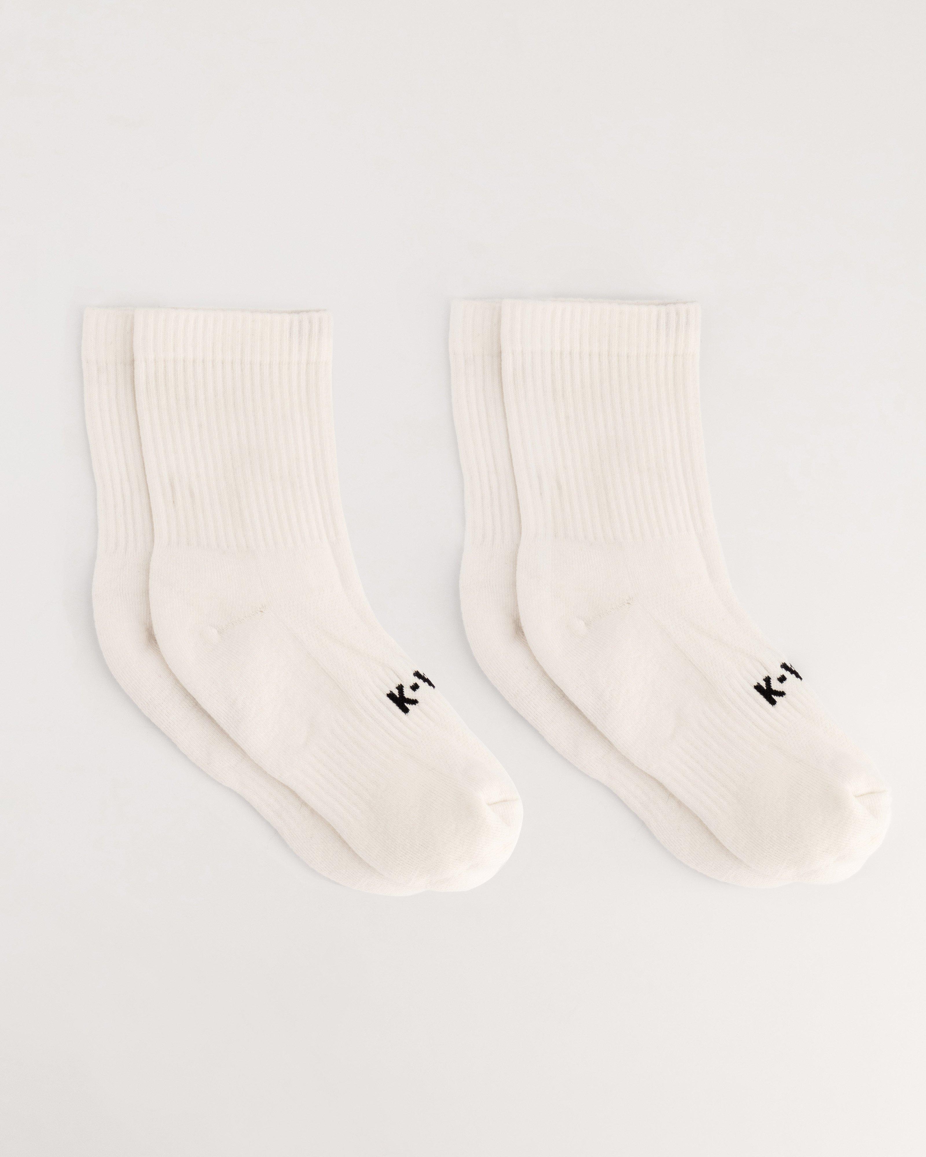  K-Way Kids Branded Socks - 2 Pack -  White