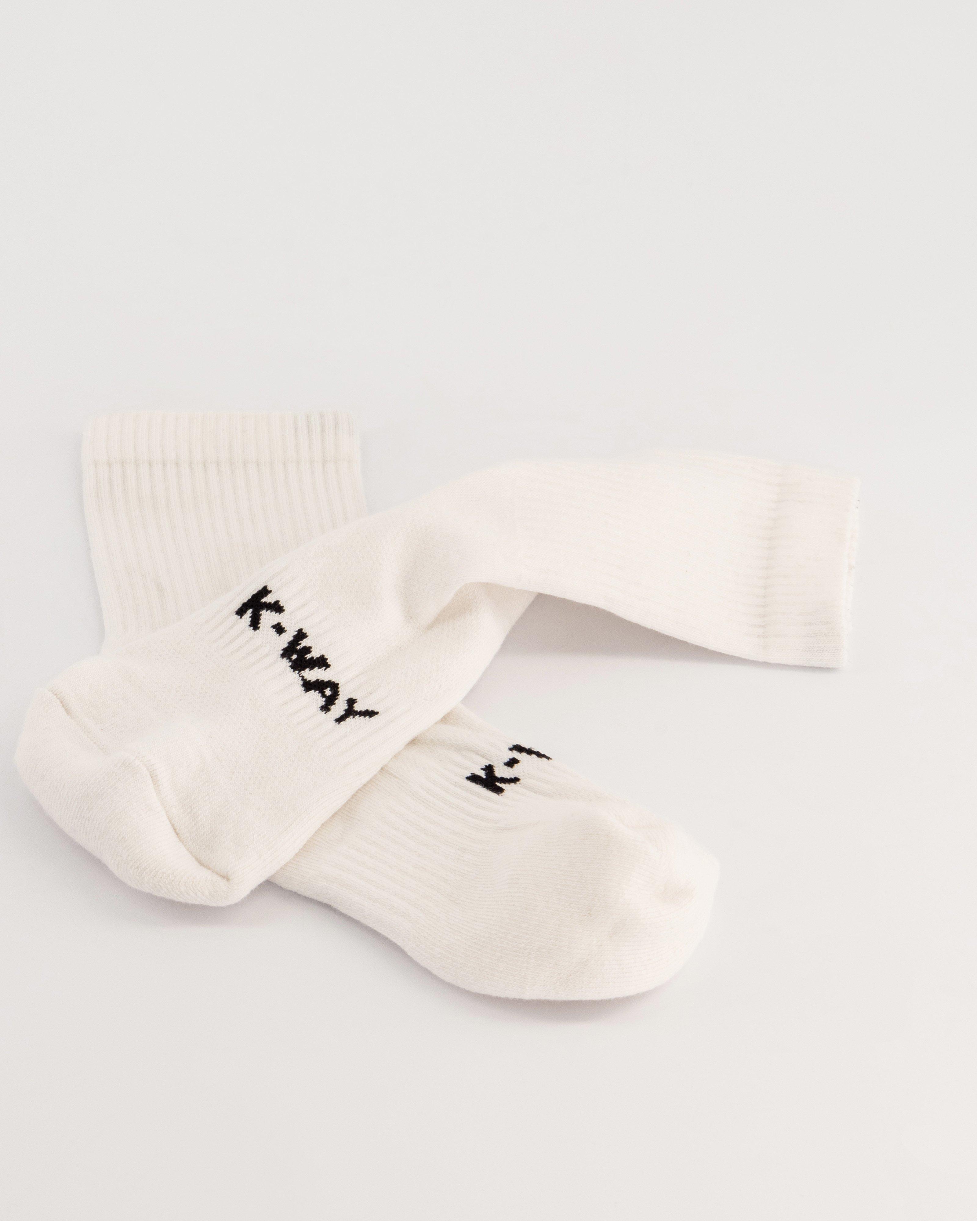  K-Way Kids Branded Socks - 2 Pack -  White