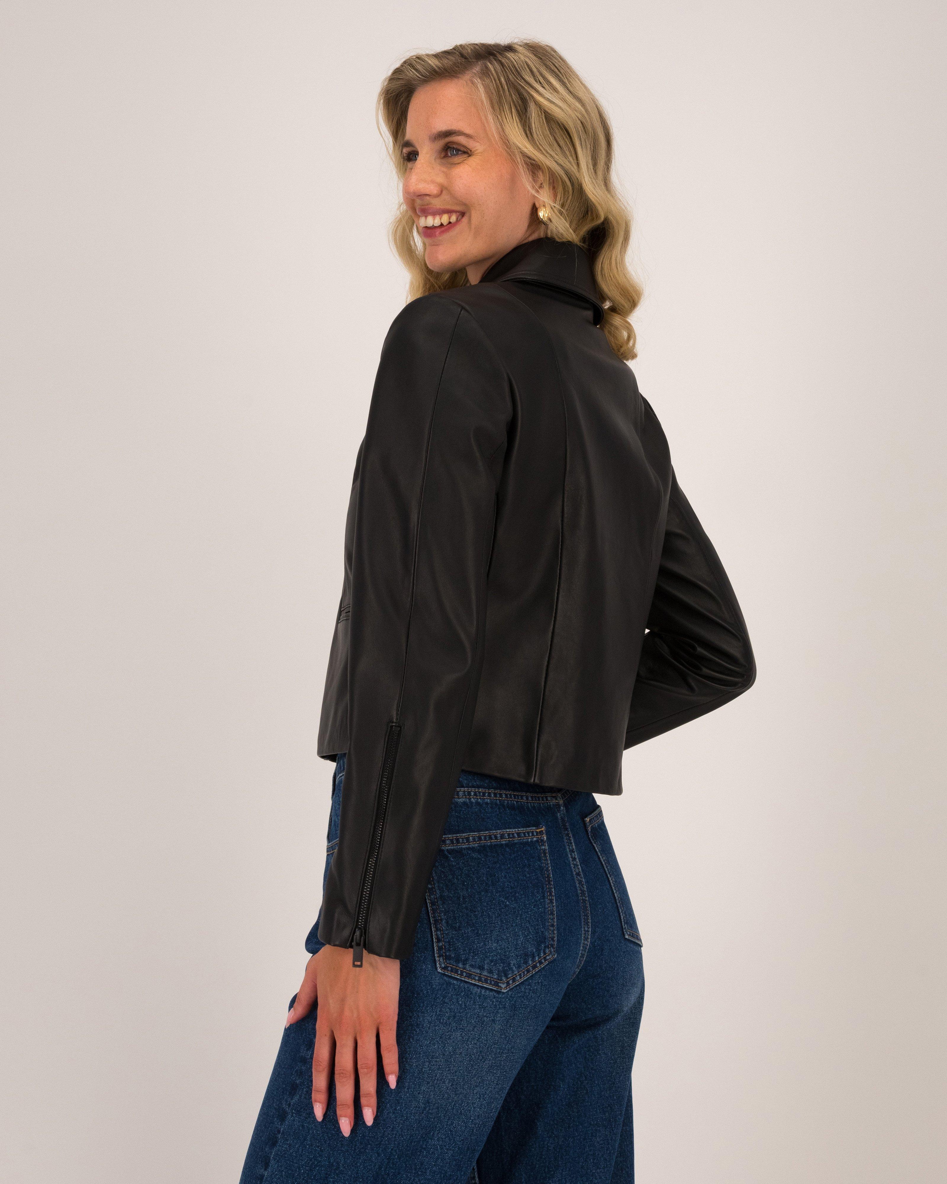Spencer Leather Jacket -  Black