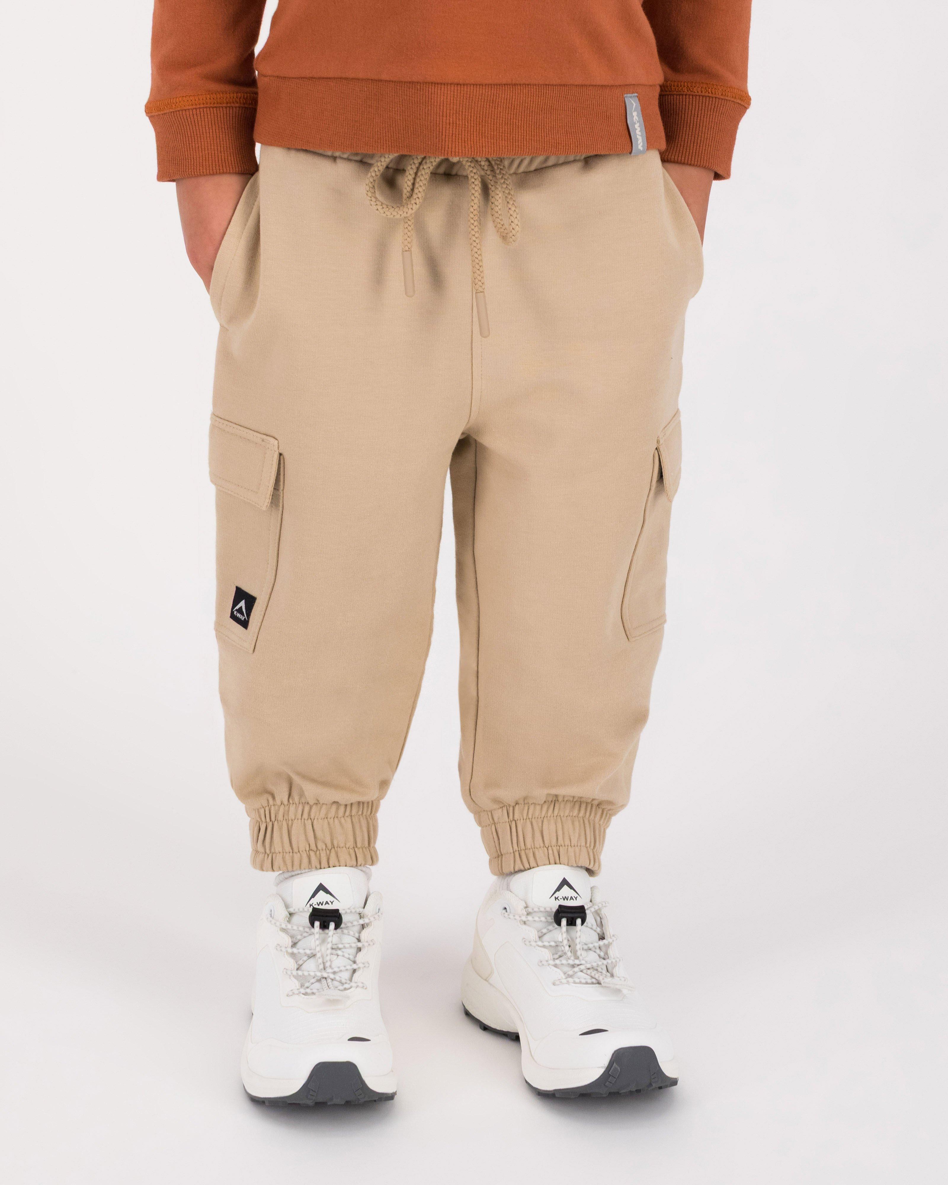 K-Way Kids Rugged Cargo Track Pants  -  Stone