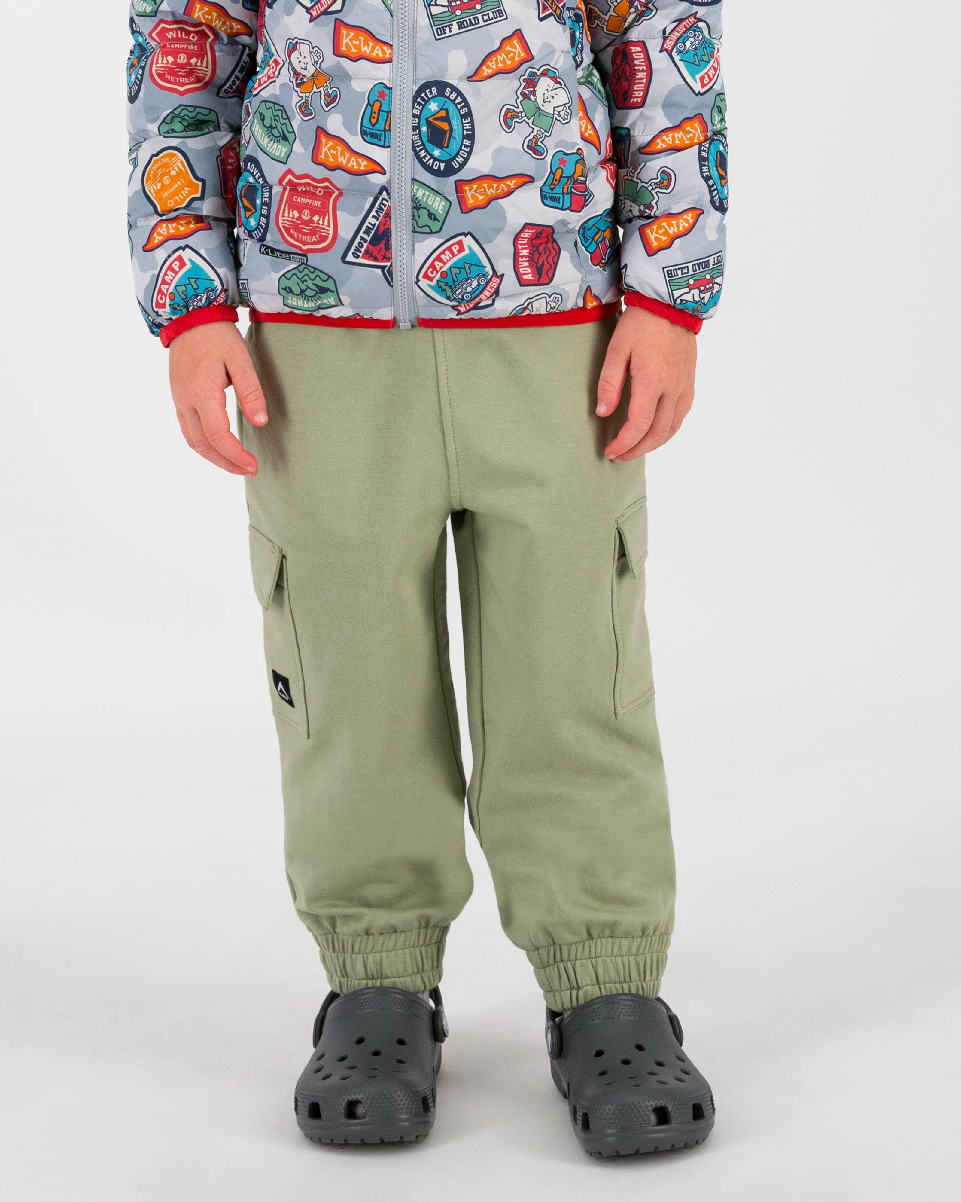 K-Way Kids Rugged Cargo Track Pants  -  Light Green
