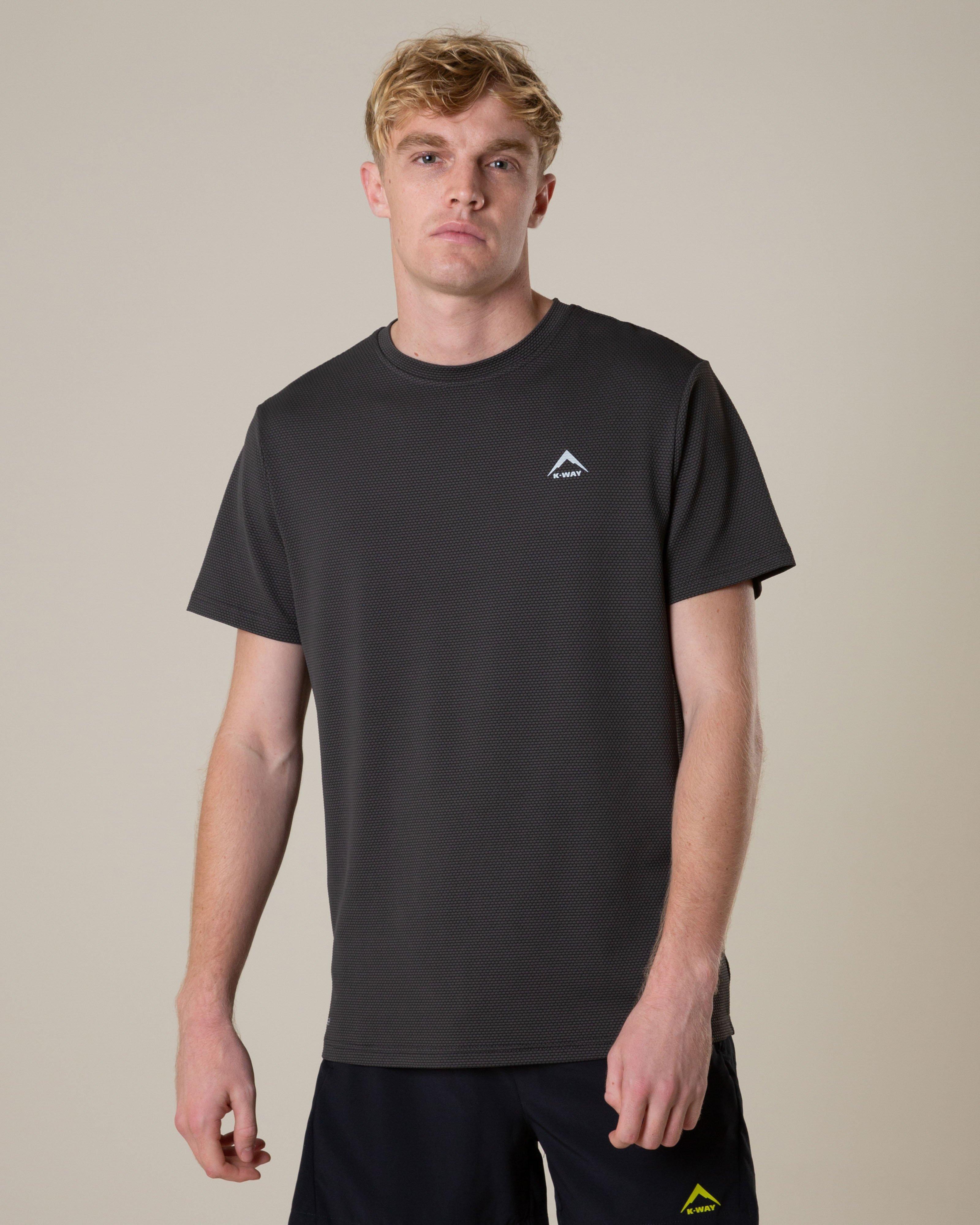 K-Way Men's Pulse Pace Short Sleeve Tech T-Shirt -  Charcoal