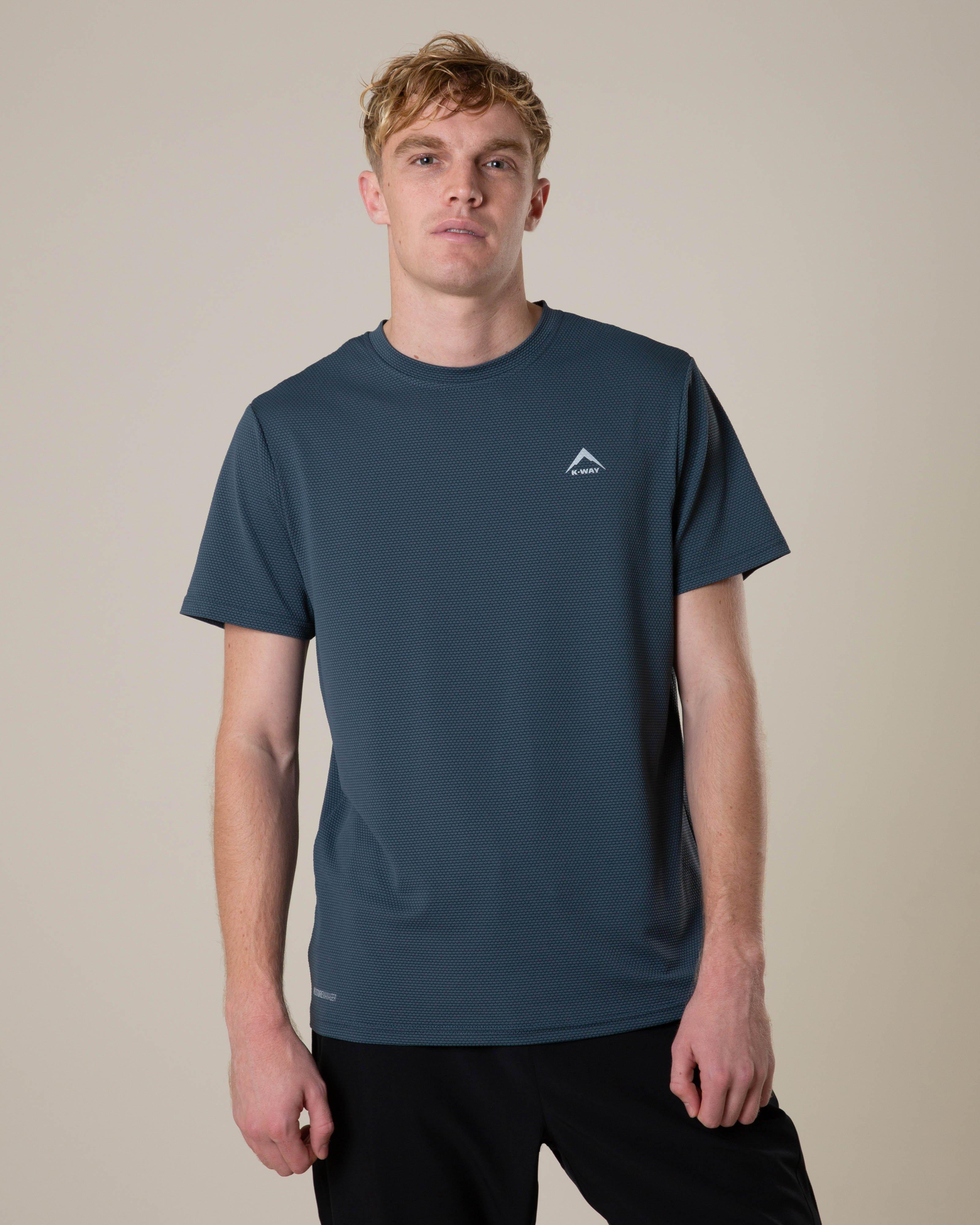 K-Way Men's Pulse Pace Short Sleeve Tech T-Shirt -  Mid Blue