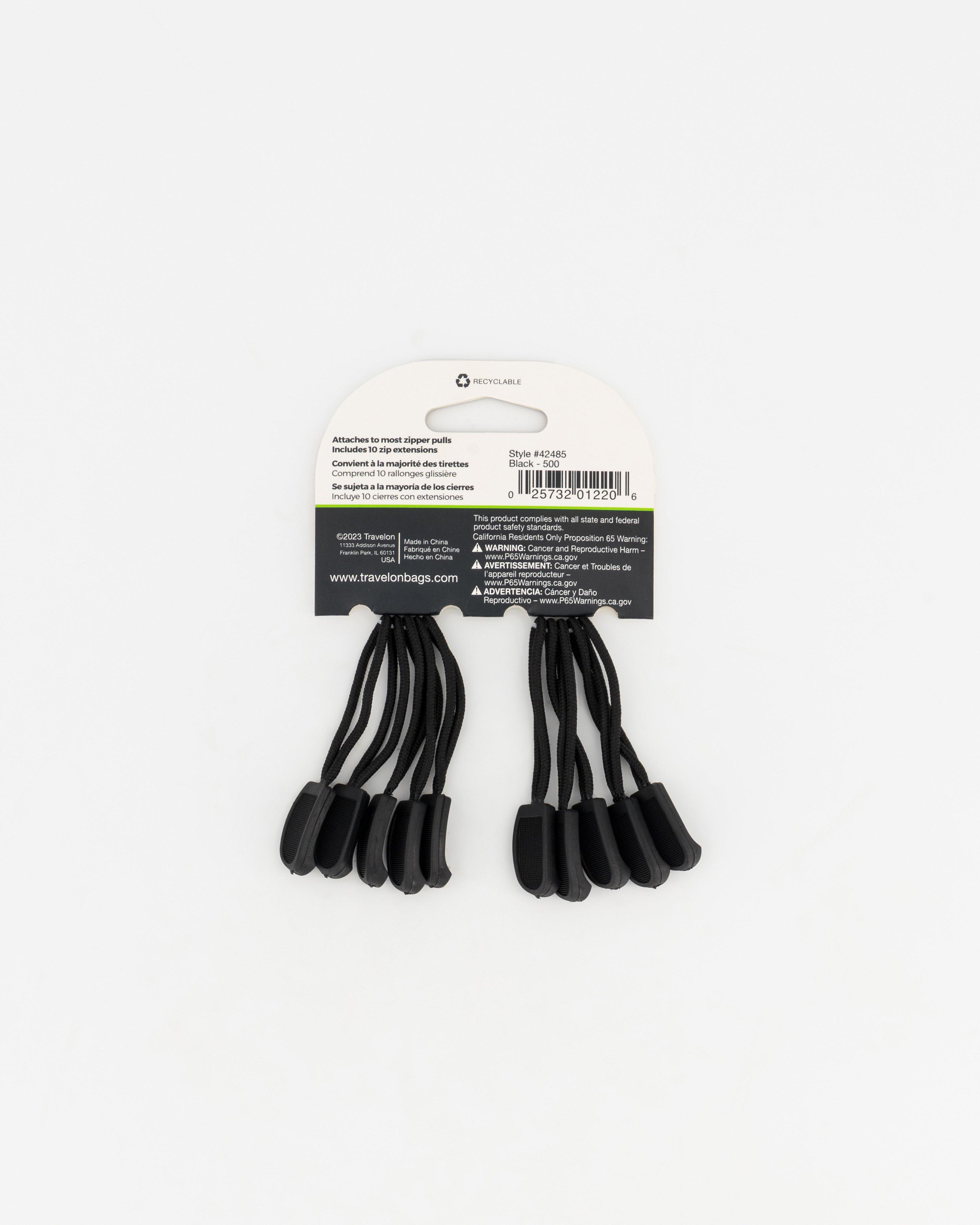Travelon Zip Extensions - 10 Pack -  Black