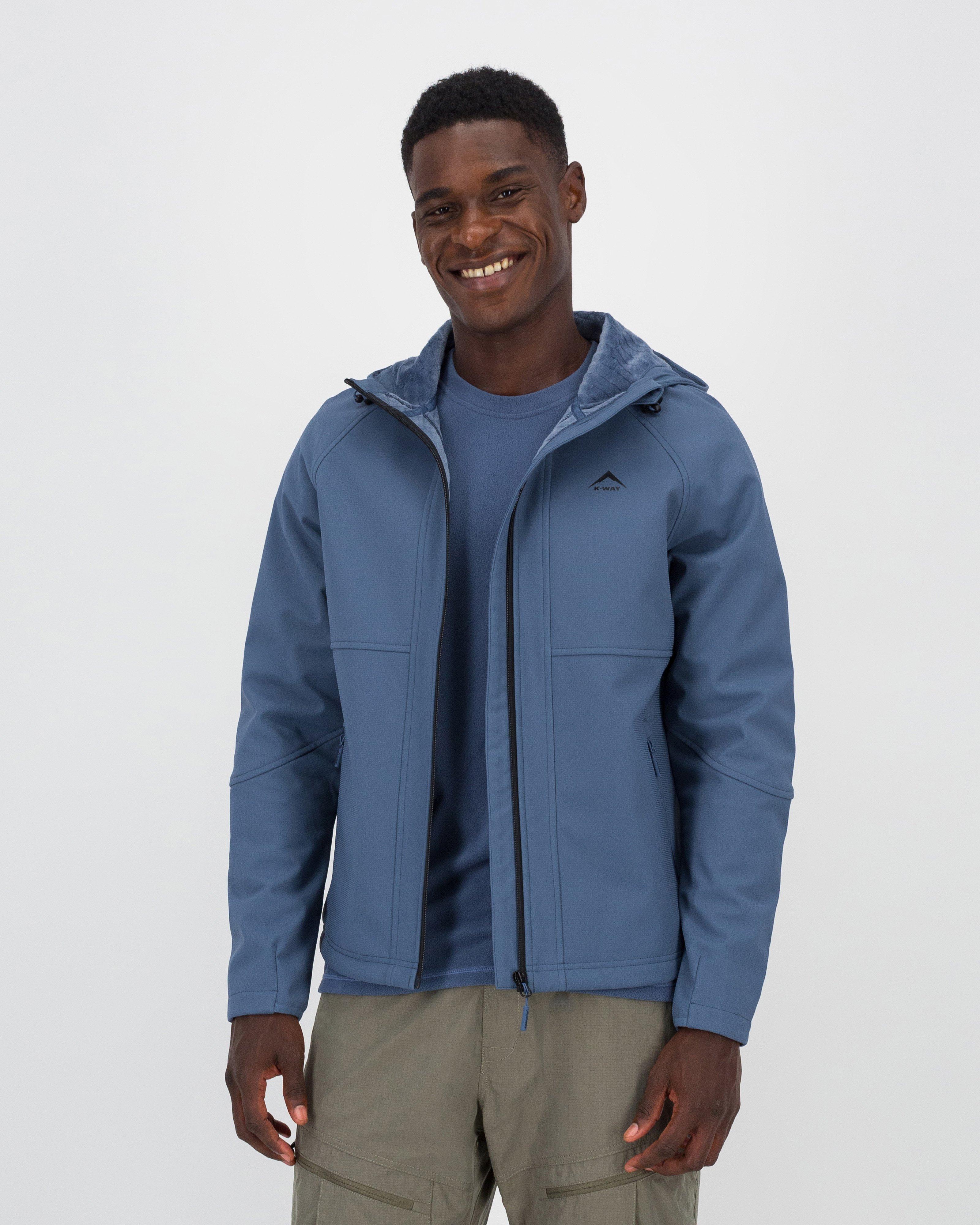 K-Way Men's SummitGuard Hooded Softshell Jacket -  Mid Blue