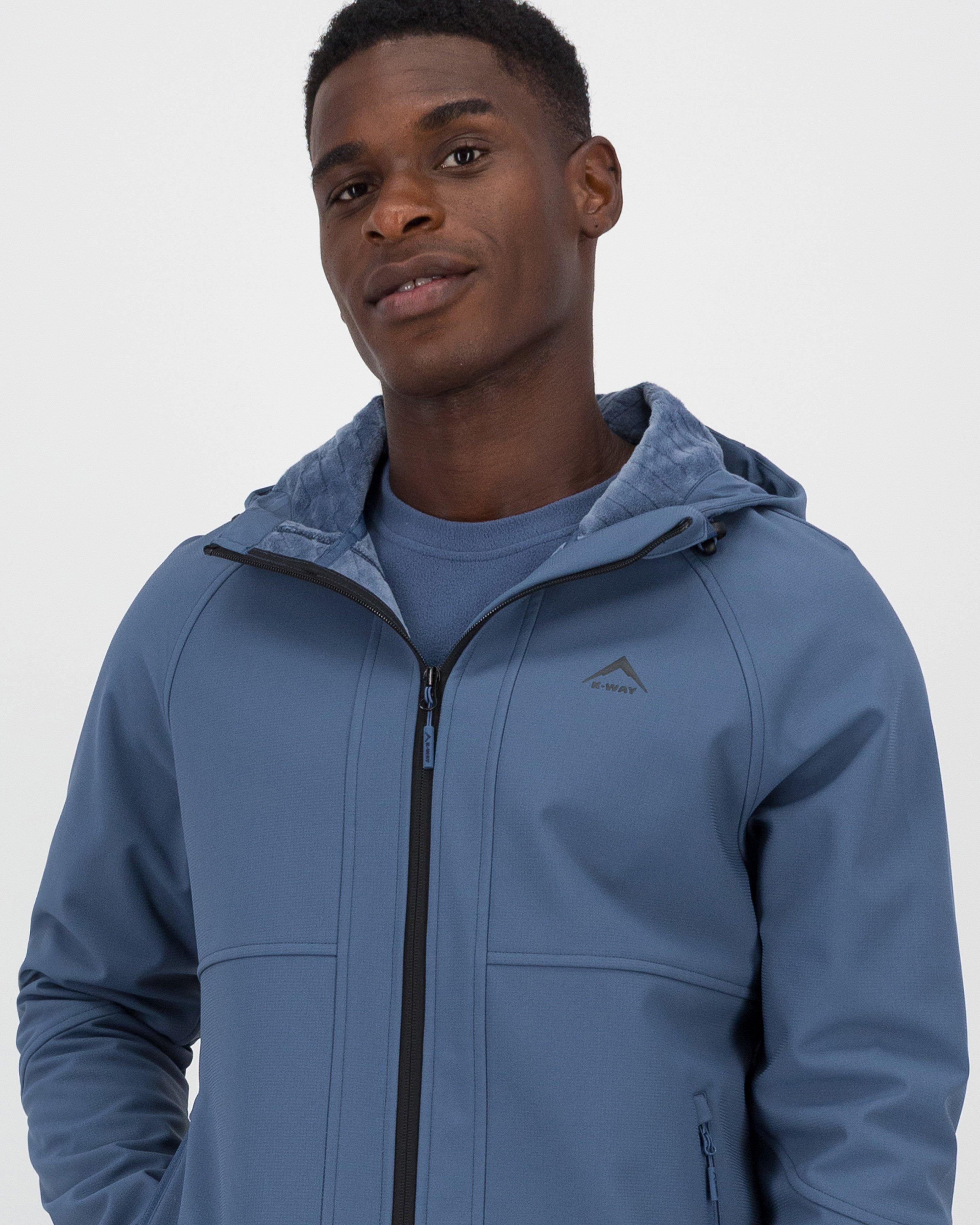 K-Way Men's SummitGuard Hooded Softshell Jacket -  Mid Blue