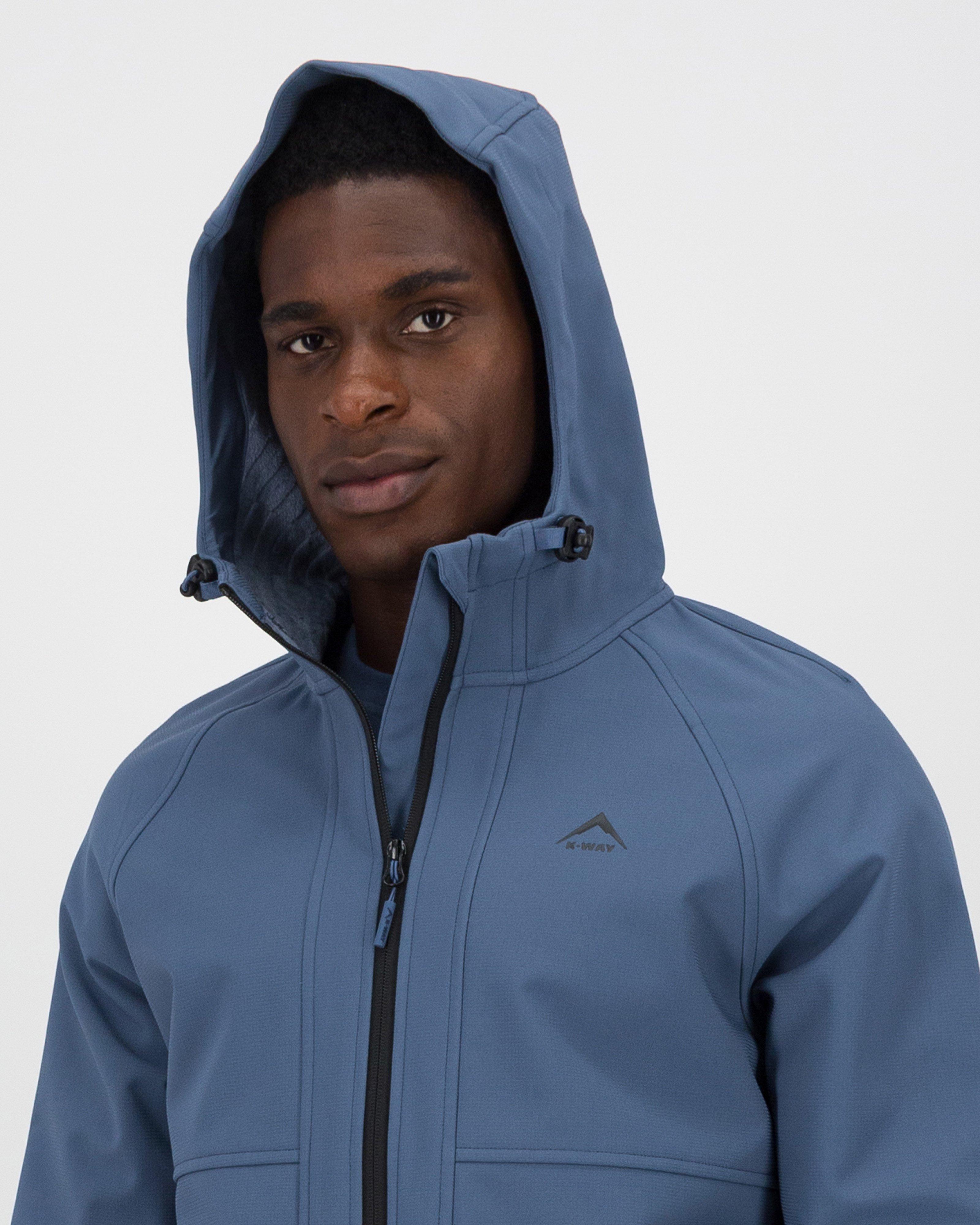 K-Way Men's SummitGuard Hooded Softshell Jacket -  Mid Blue