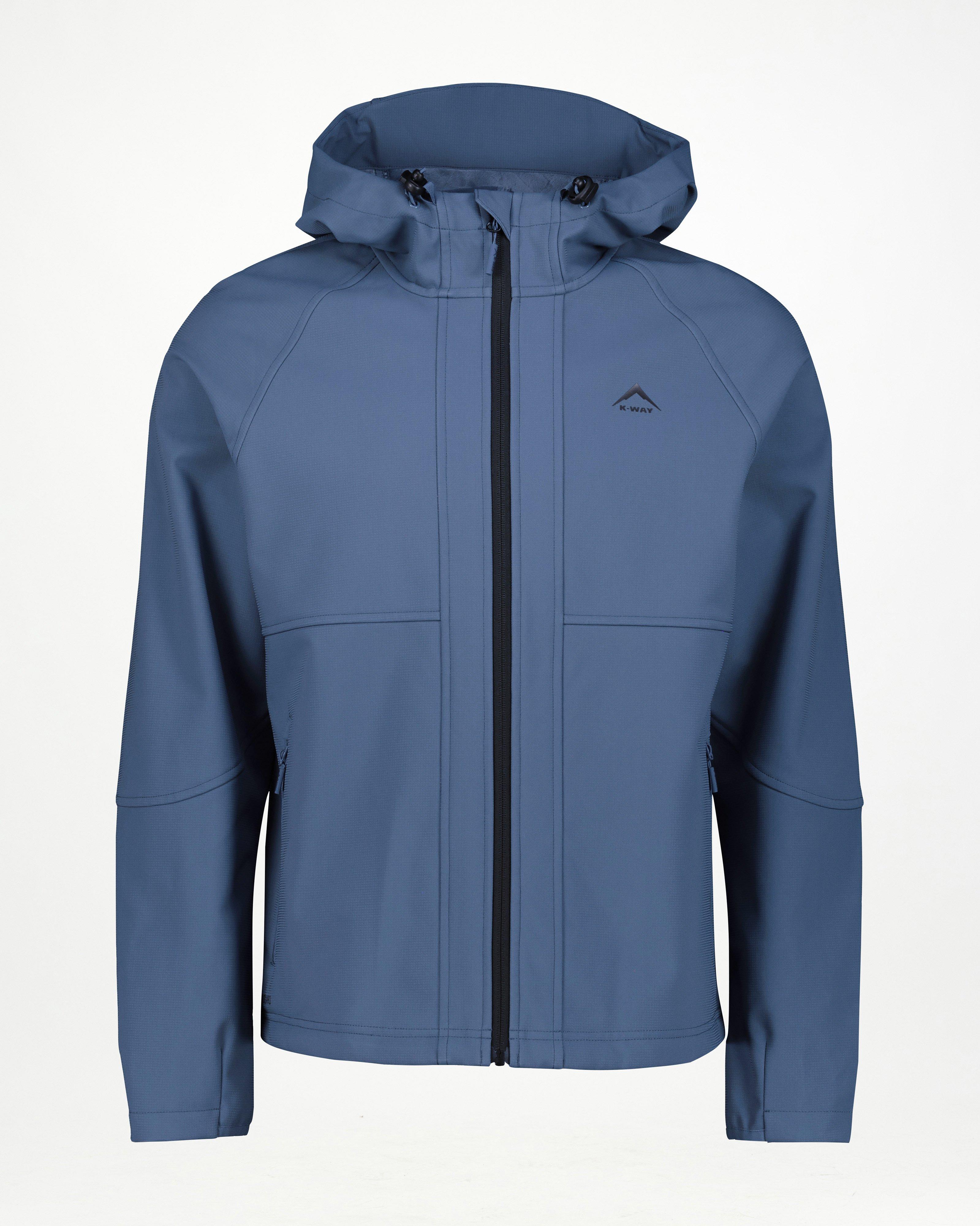 K-Way Men's SummitGuard Hooded Softshell Jacket -  Mid Blue