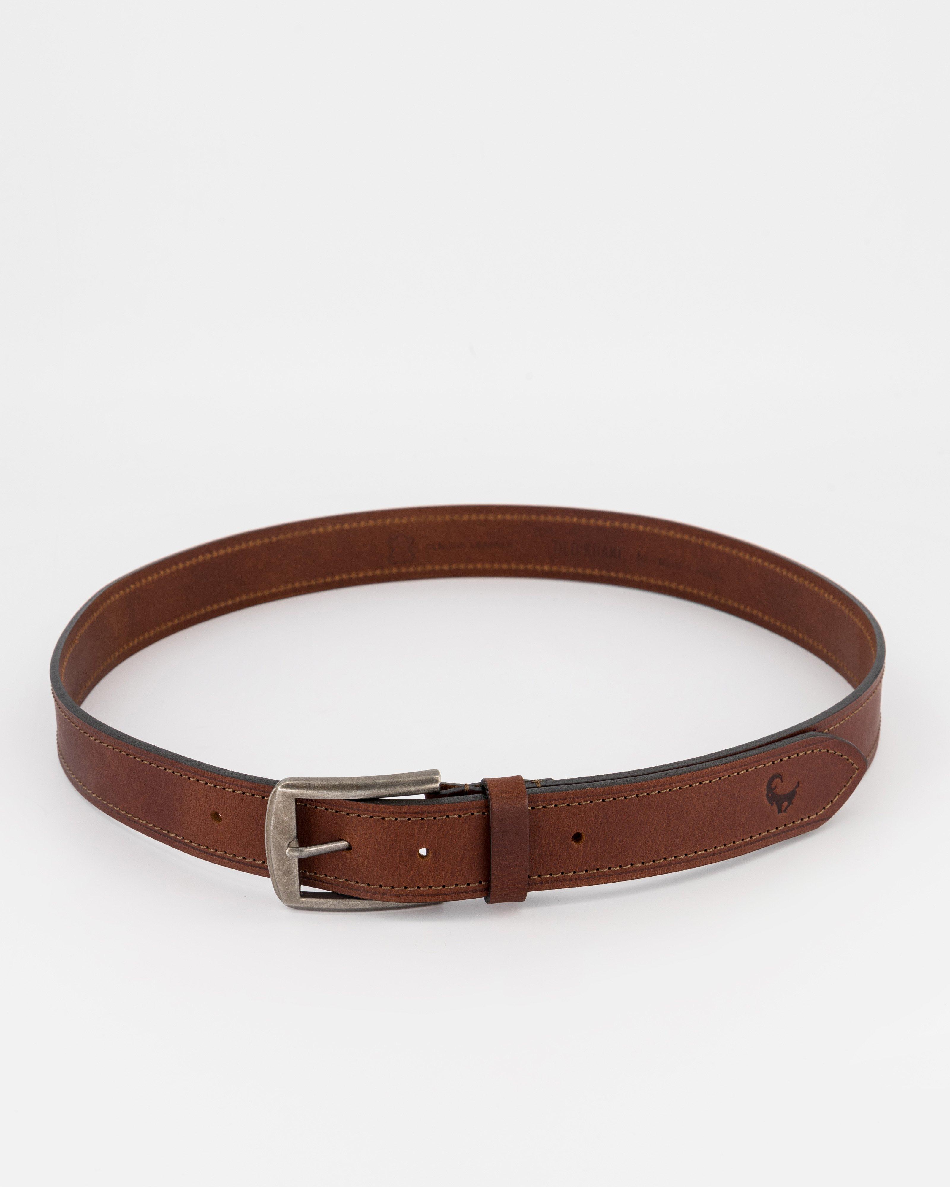 Men's Thabo Leather Buckle Belt -  Brown
