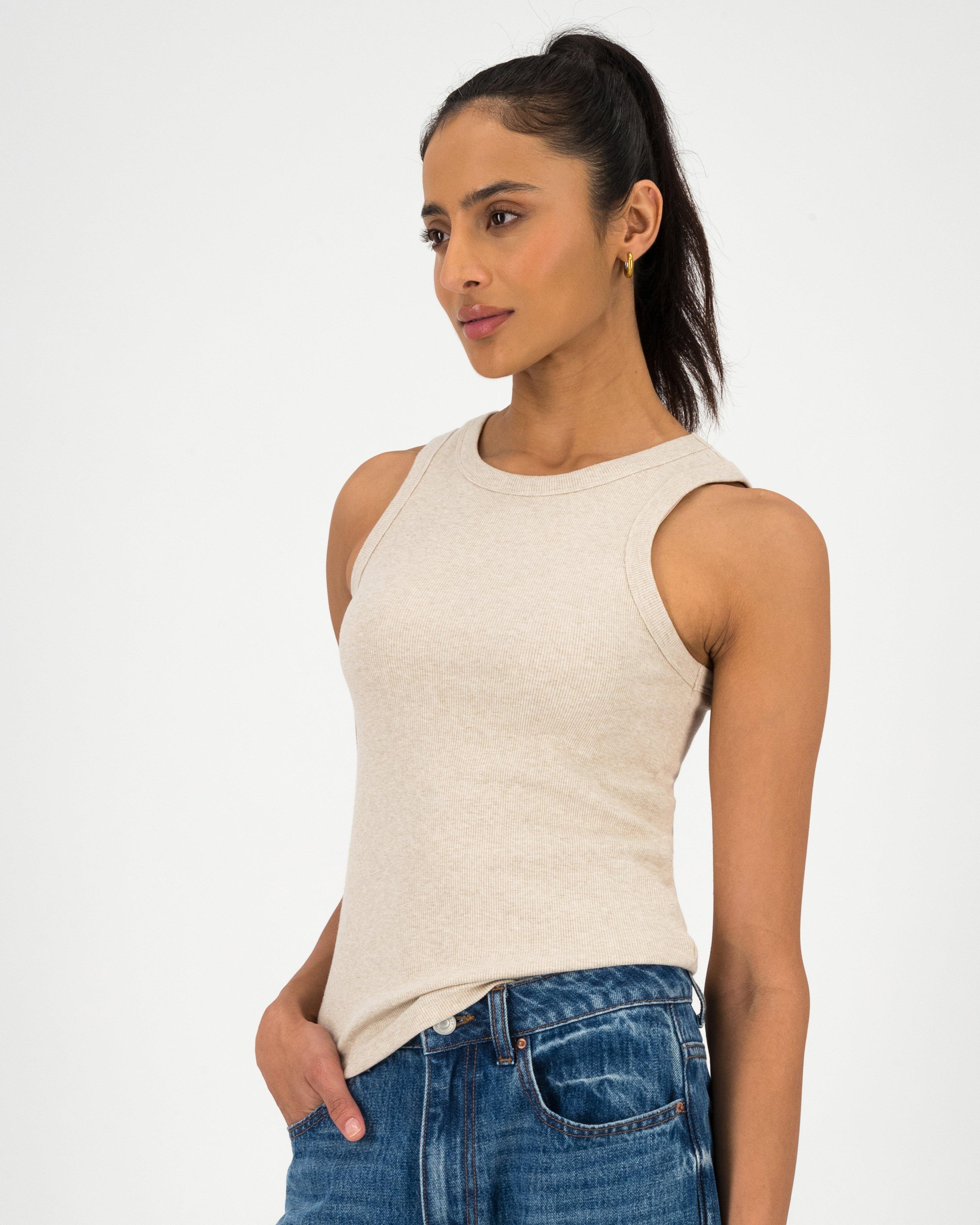 Ariella Melange Tank -  Oatmeal