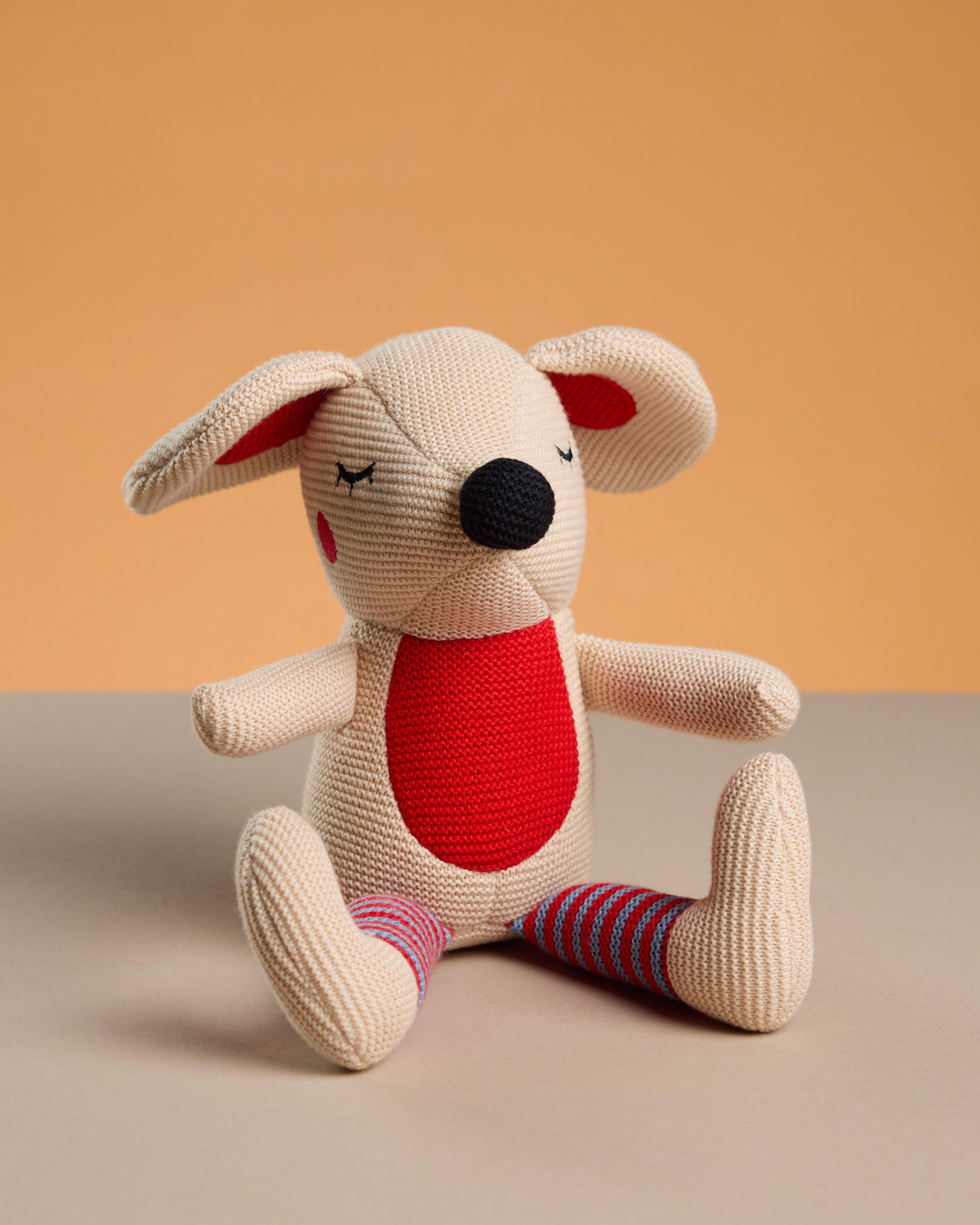 Knitted Mouse Toy -  Pink