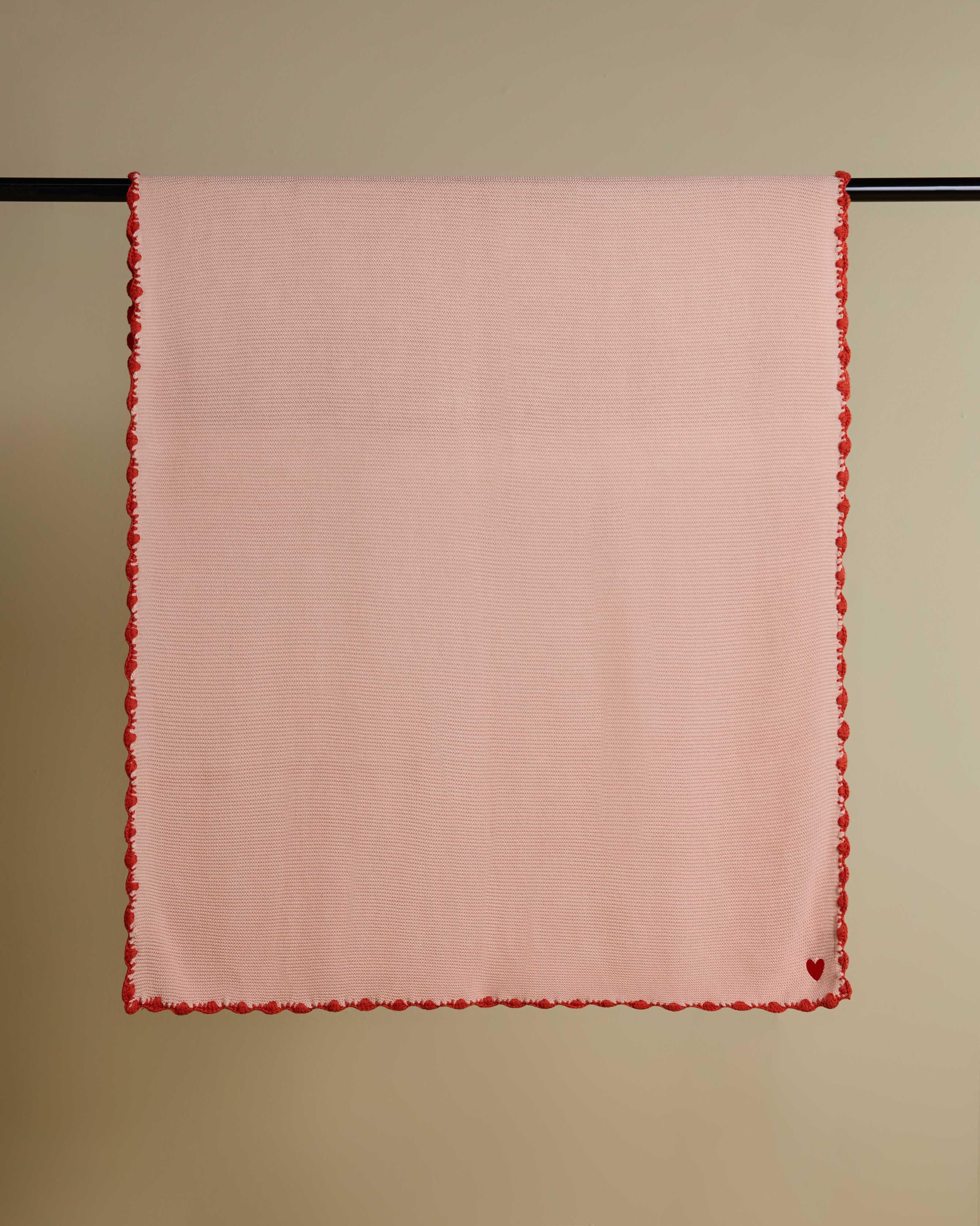 Lara Cotton Crochet Baby Blanket -  Pink