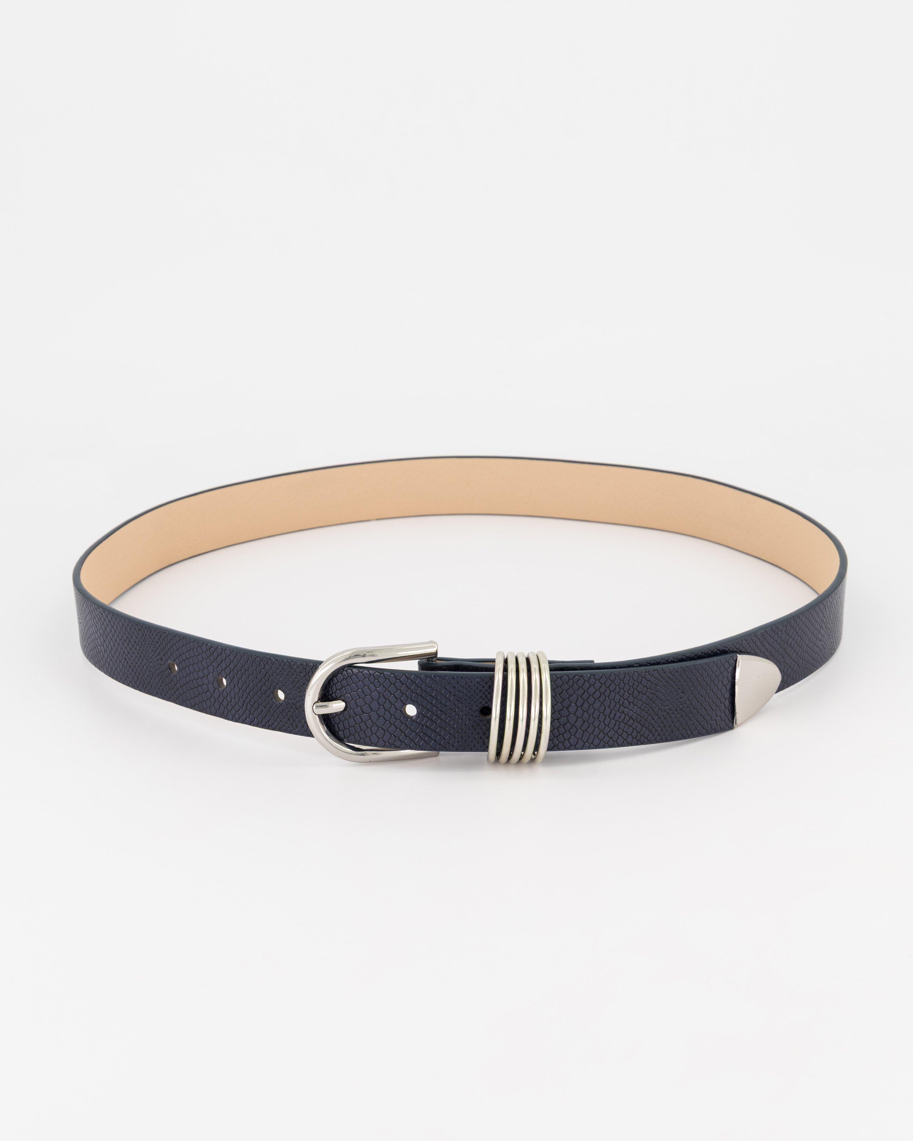 Women's Sadie Snake Look Belt -  Navy